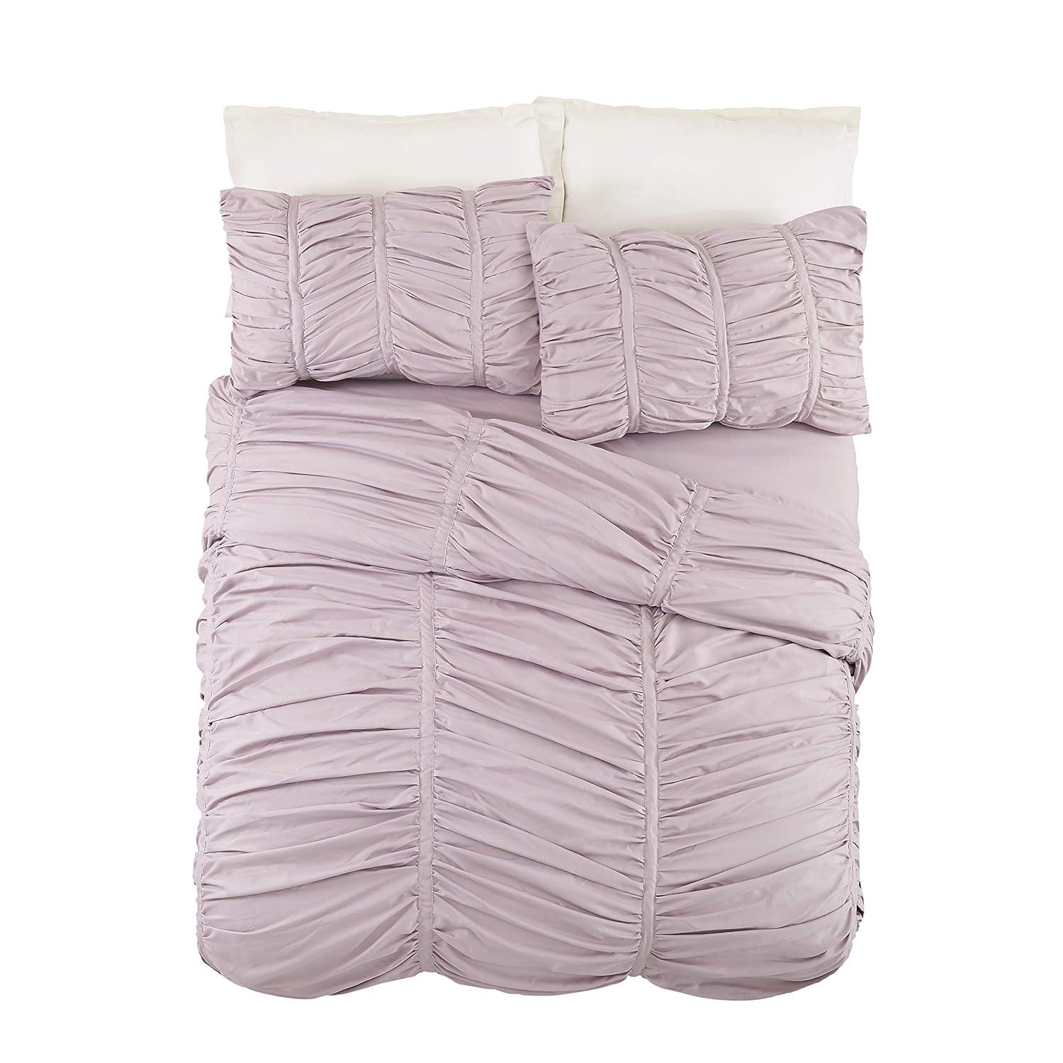 Modern Heirloom Emily Ruched Solid Textured Comforter Set