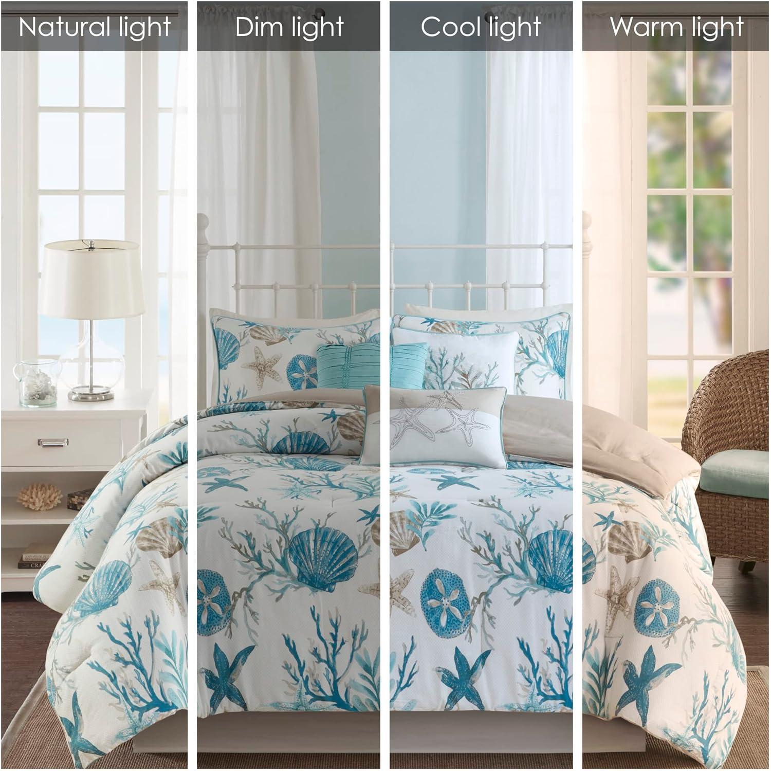 Madison Park Pebble Beach 7 Piece Cotton Sateen Comforter Set