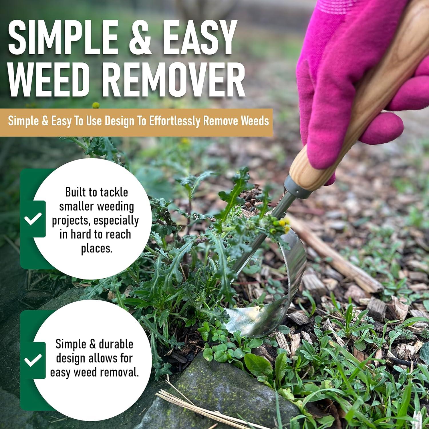 Grampa's Herramienta Hand Weeder: la Herramienta Ligera y Fácil de Usar para Quitar Malezas para Jardín, un Diseño de Palanca Nico y Duradero con Tenedores en Forma de V Que Permite Eliminar Fácilmente las Malas Hierbas y Sus Raíces.