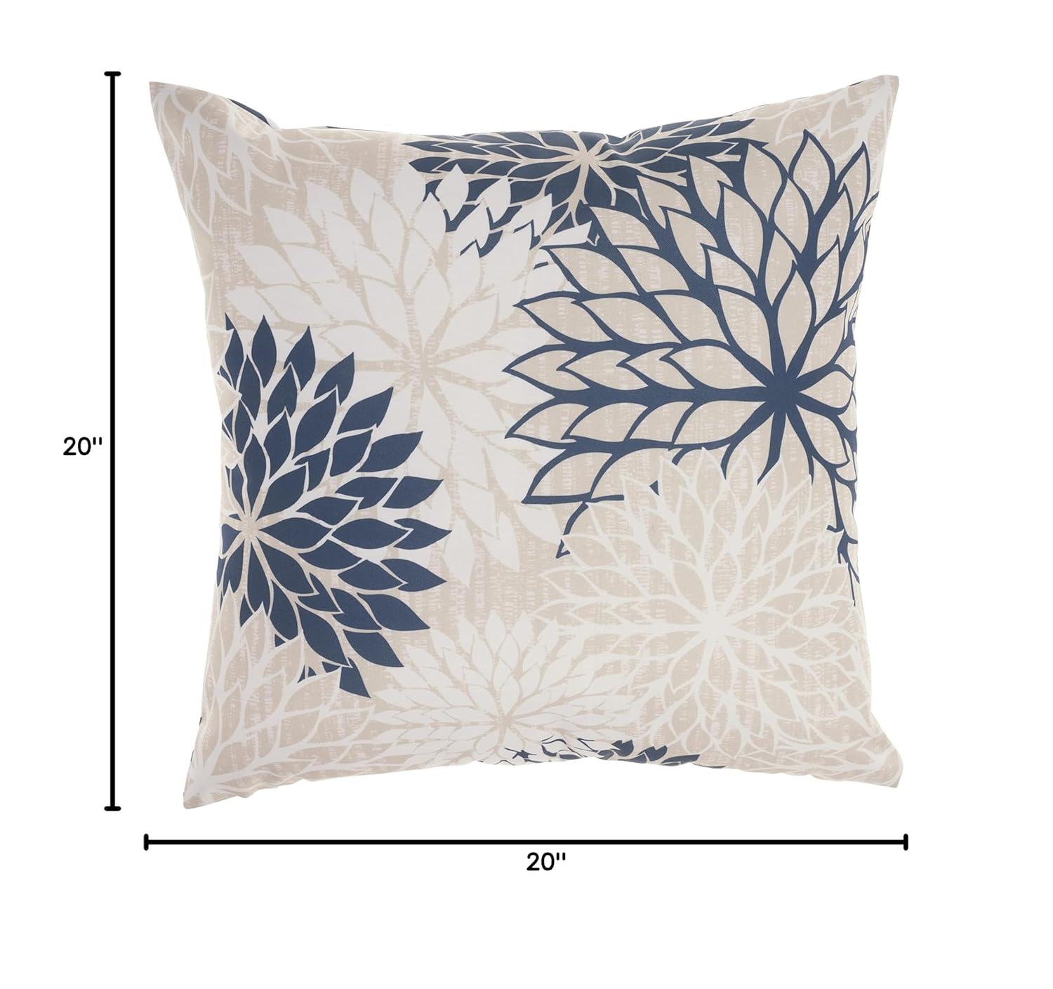 Mina Victory ALH05-020020 Floral Reversible Throw Pillow