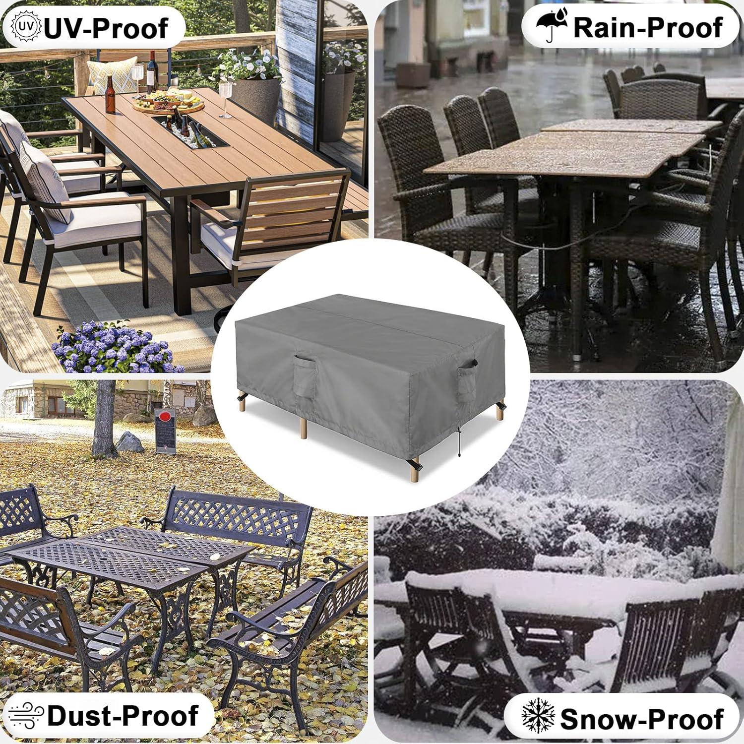 Gray Waterproof 90'' Outdoor Patio Furniture Cover