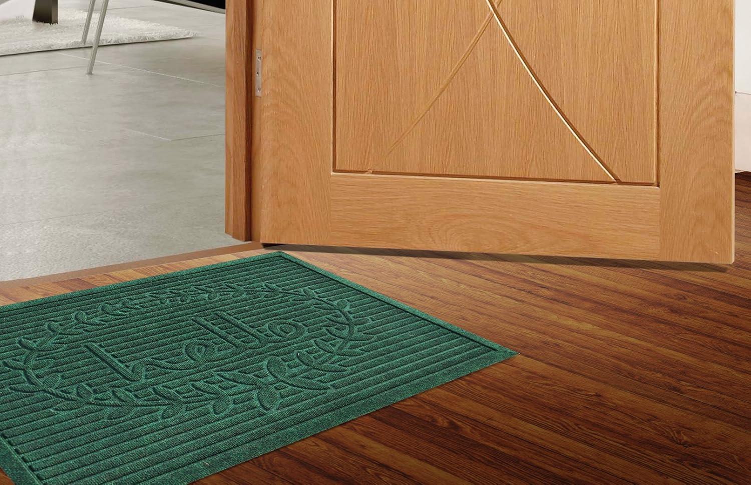 Calloway Mills 103152436 Poly Hello Indoor/Outdoor Mat, 24" x 36", Dark Green