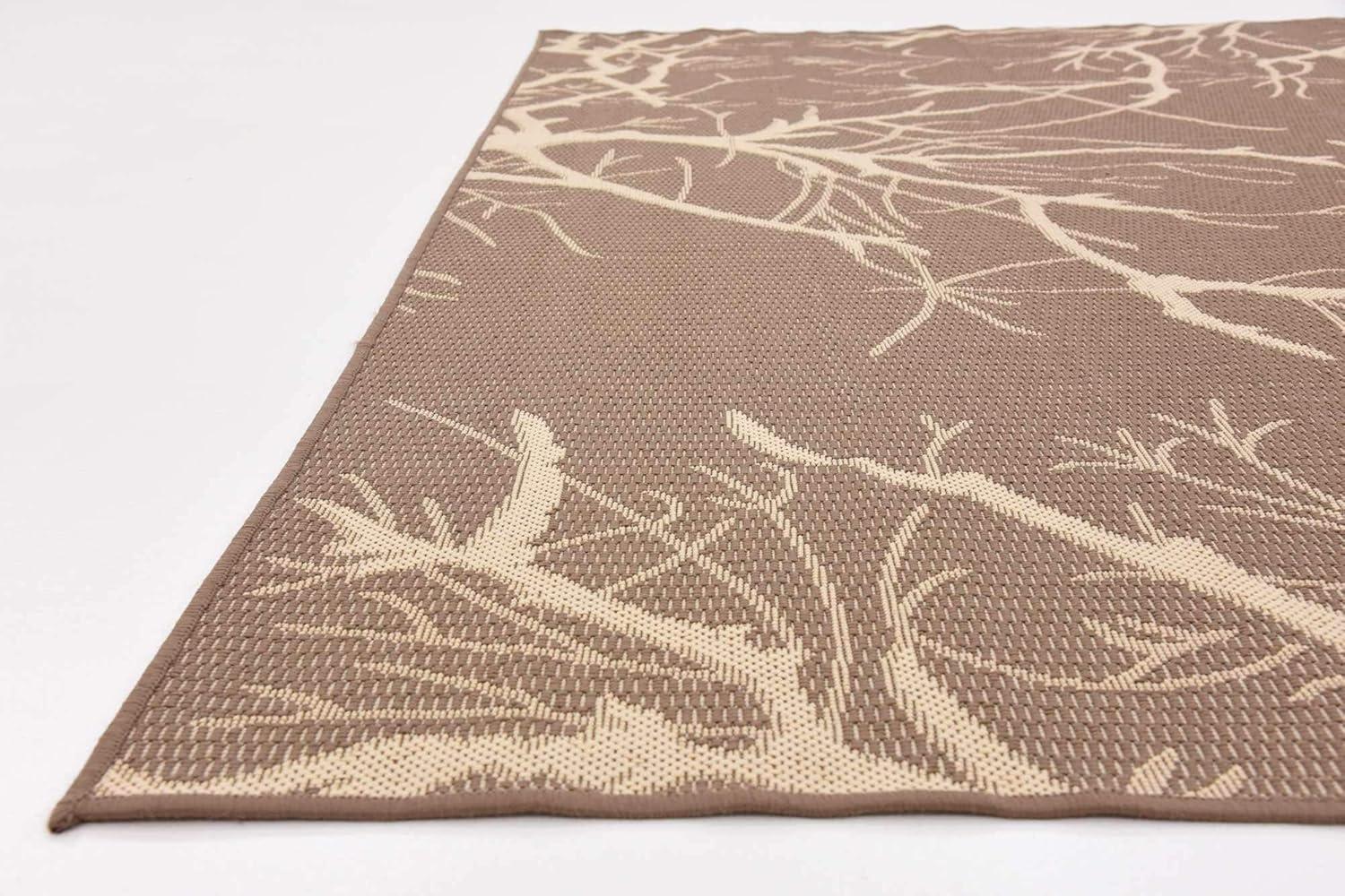 Unique Loom Outdoor Botanical Collection Area Rug - Branch (7' 1" x 10' Rectangle Brown/Beige)