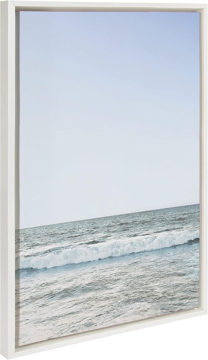 Sylvie Pale Blue Sea by The Creative Bunch Studio Framed Wall Canvas - Kate & Laurel All Things Decor