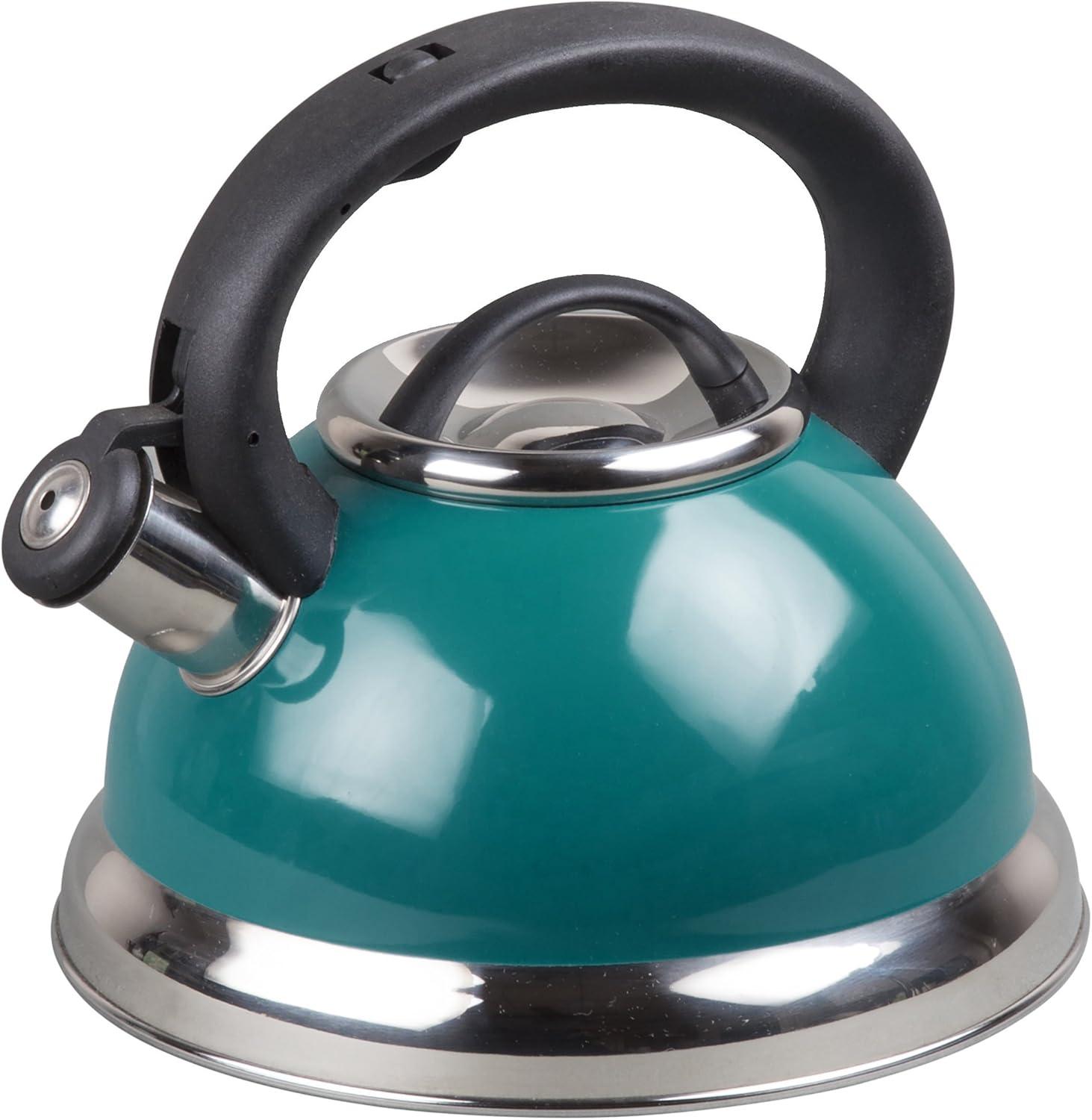 Creative Home Alexa 3.0 Qt. Stainless Steel Whistling Tea Kettle, Aqua