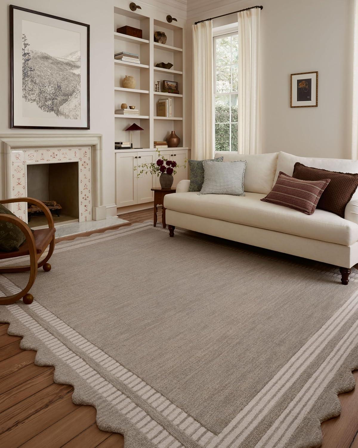 Scottie Fog and Ivory Hand-Tufted Wool Runner Rug