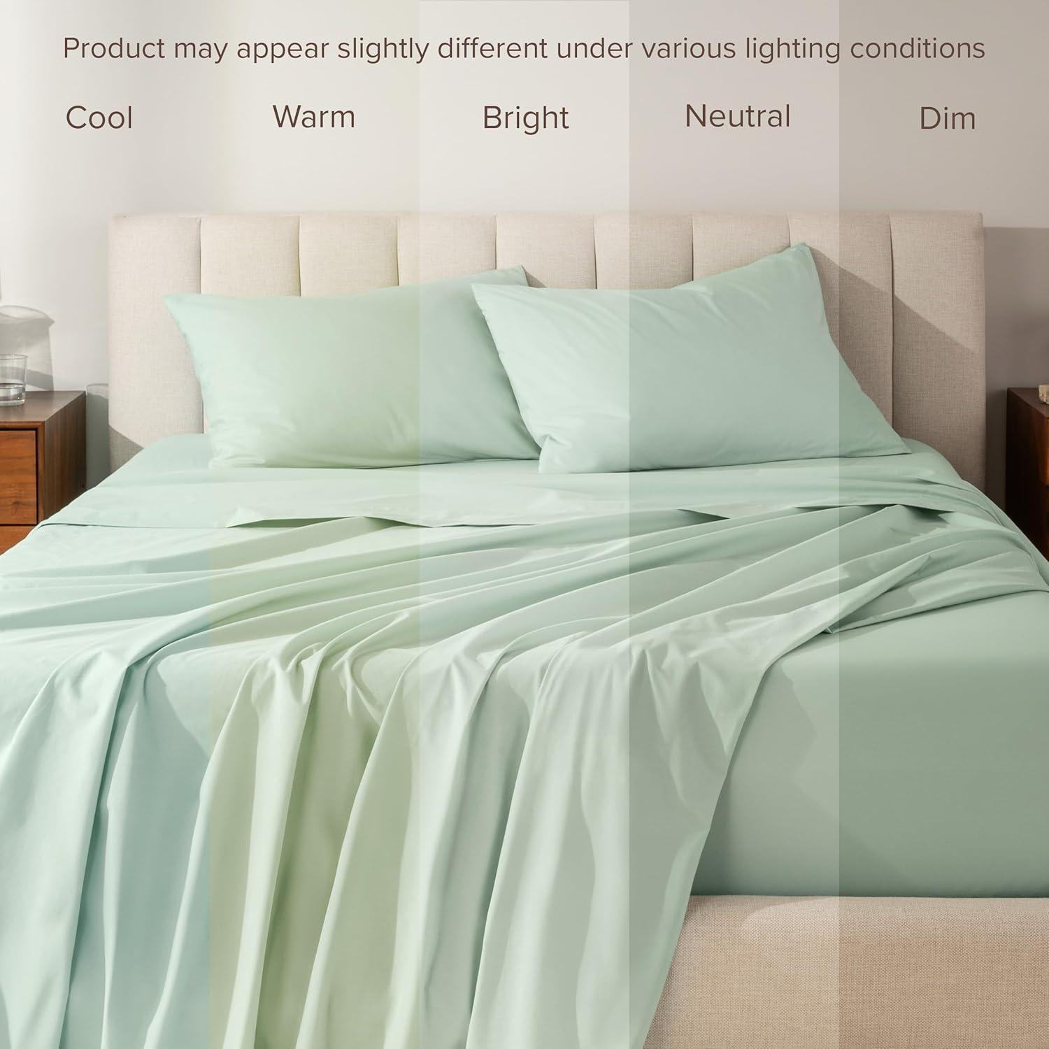 Bare Home 100% Cotton Percale Sheet Set