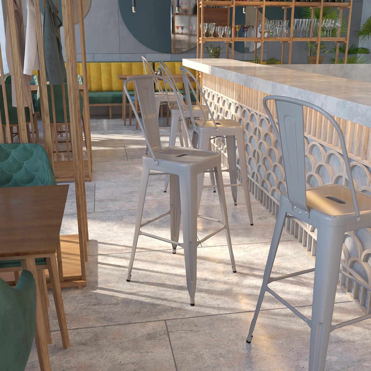 Flash Furniture Metal Outdoor Stool