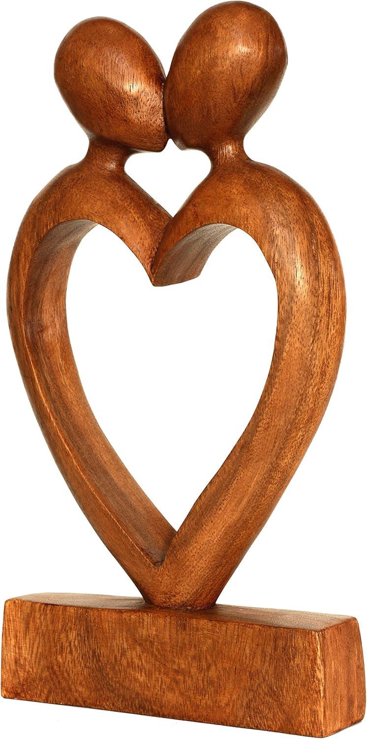 G6 Collection 12" Wooden Handmade Abstract Sculpture Statue Handcrafted Loving You Gift Art Decorative Home Decor Figurine Accent Decoration Artwork Handcarved