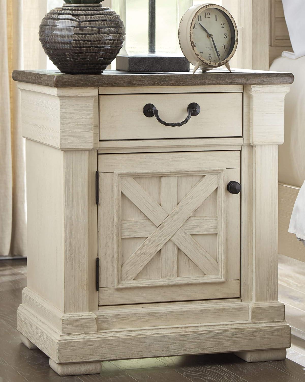 Bolanburg One Drawer Nightstand Antique White: Farmhouse Style with USB Ports - Signature Design by Ashley