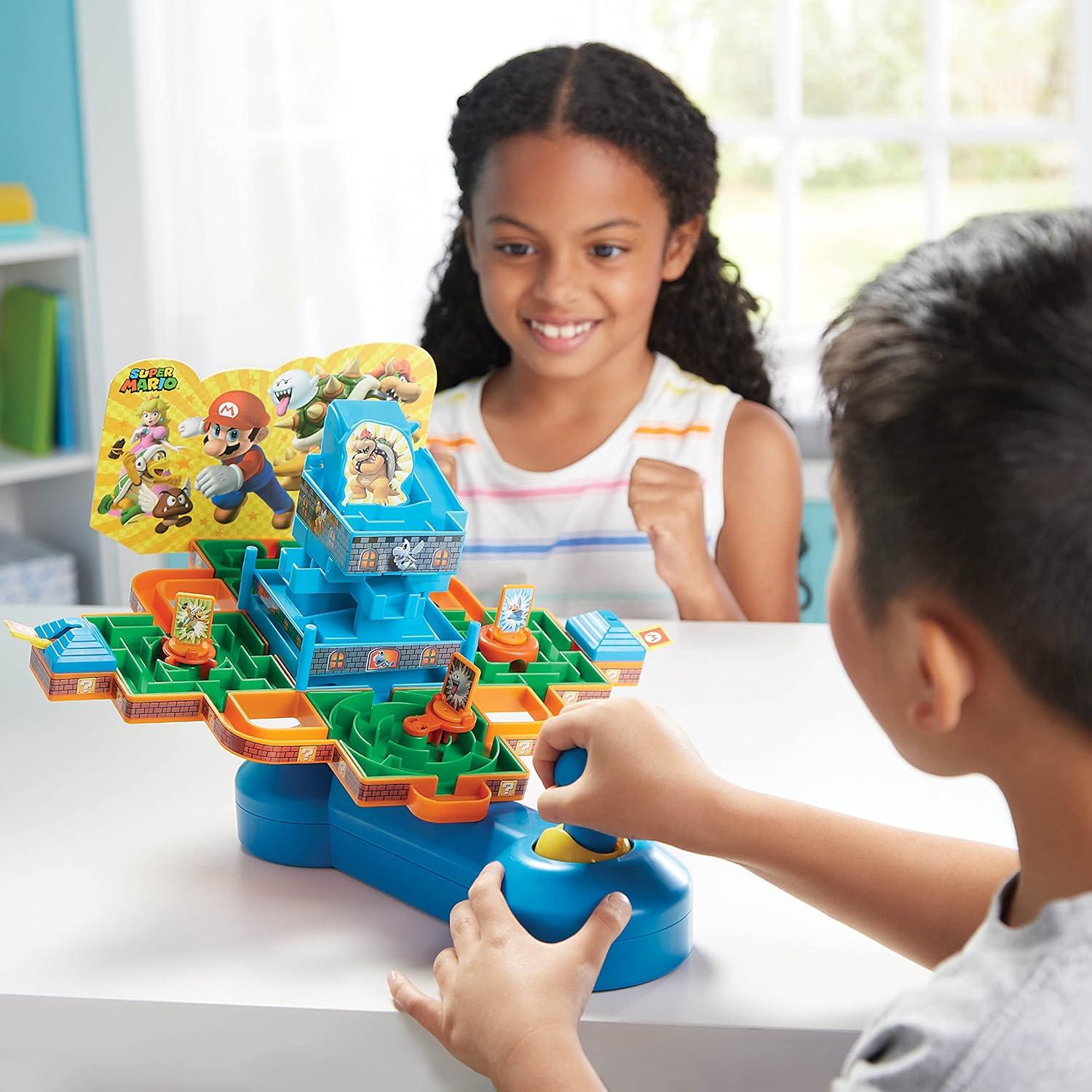 Epoch Games Super Mario Maze Game DX, Tabletop Skill and Action Game with Collectible Super Mario Action Figures