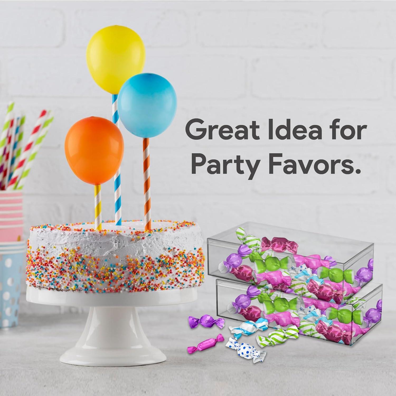 Hammont Rectangle Acrylic Box - Shelf Organizer Bins - Clear Storage Containers - Candy Party Favors | Bathroom Storage | Makeup Cosmetic Organization | 7.5"x3.75"x2" (4 Pack)