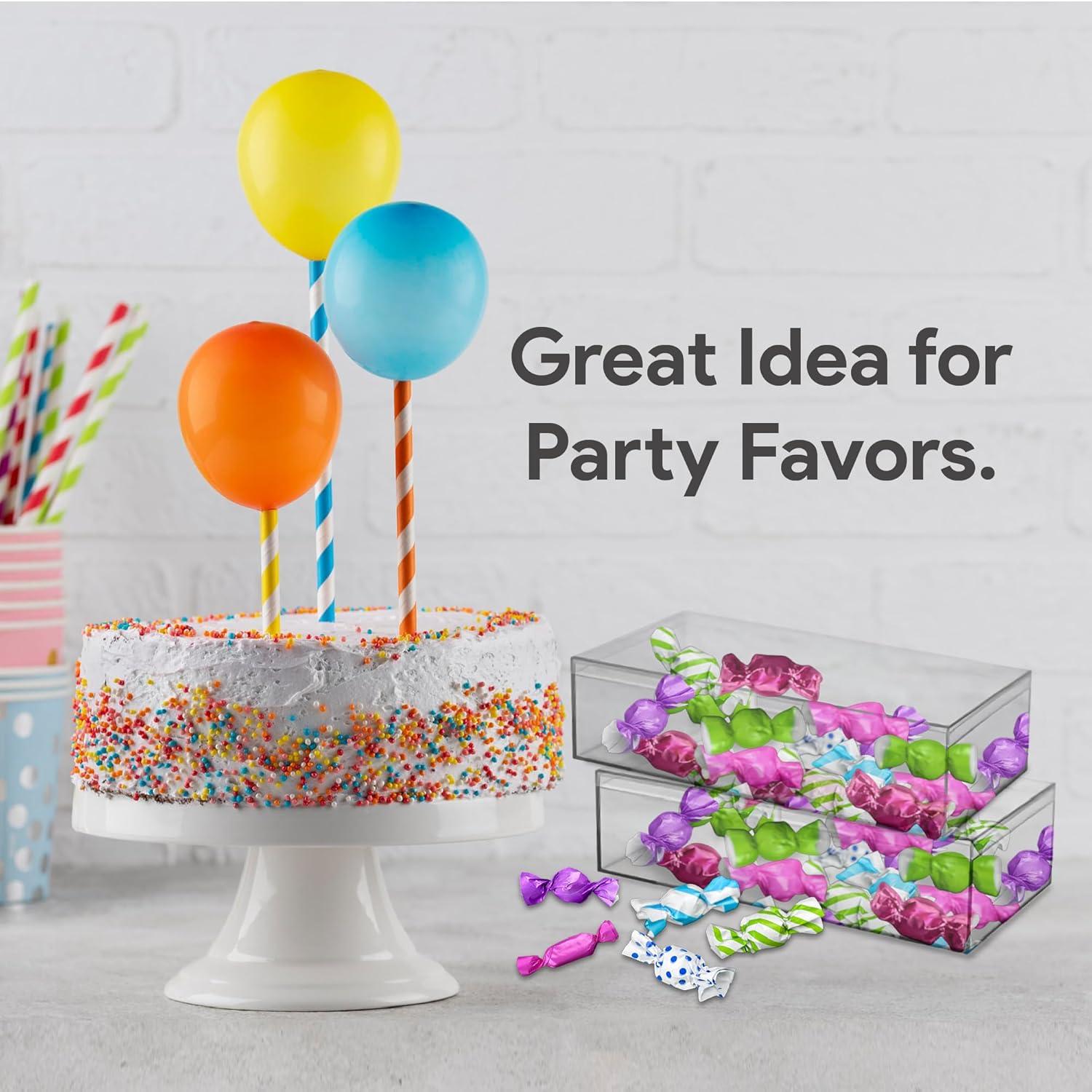 Hammont Rectangle Acrylic Box - Shelf Organizer Bins - Clear Storage Containers - Candy Party Favors | Bathroom Storage | Makeup Cosmetic Organization | 7.5"x3.75"x2" (4 Pack)