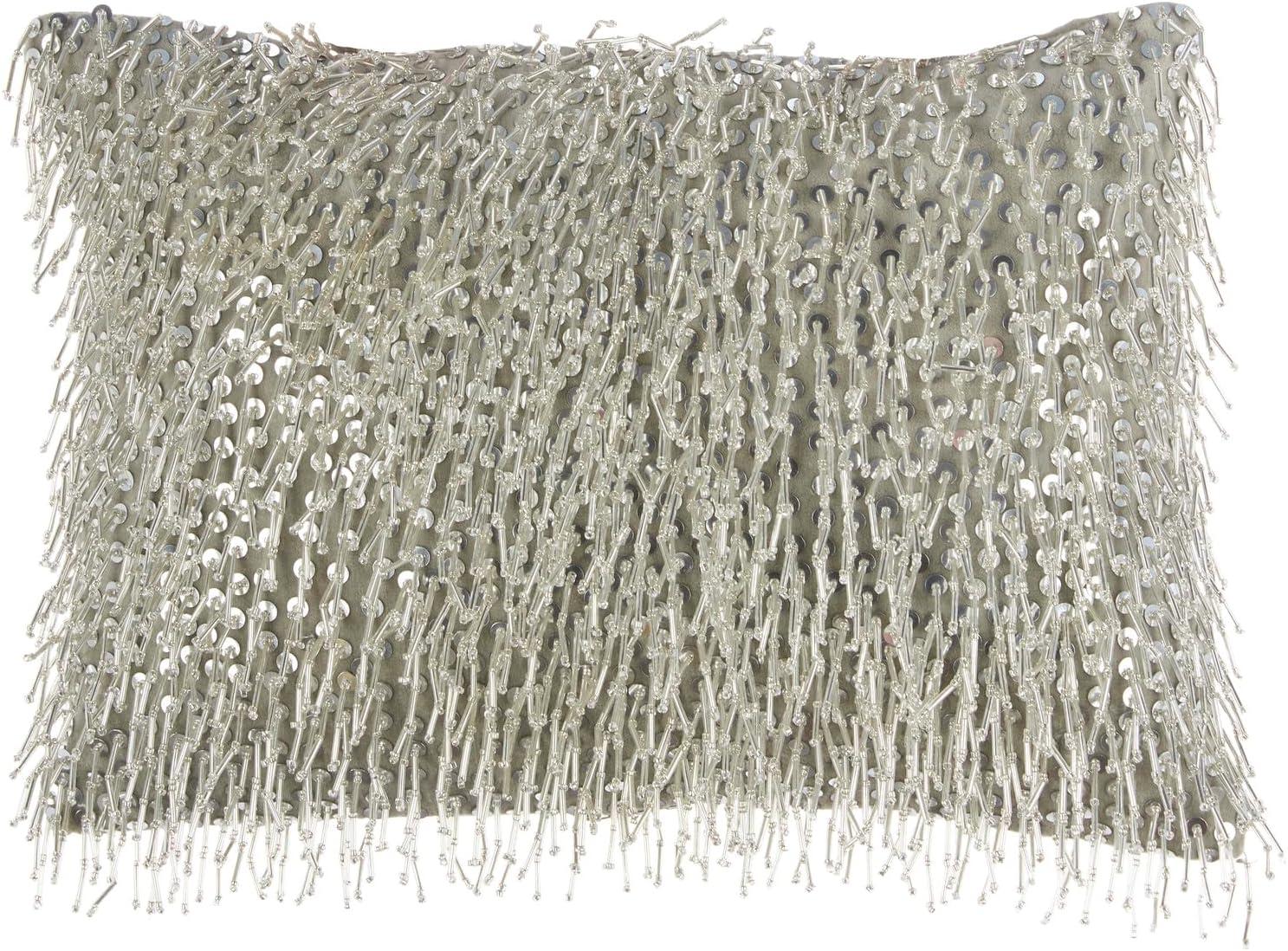 Sequined Cotton Throw Pillow