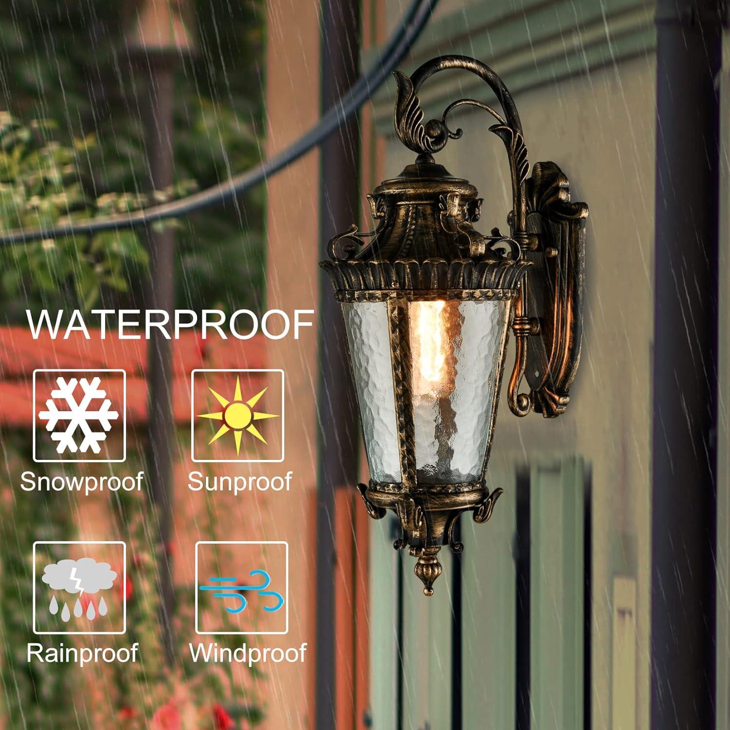 Outdoor Wall Sconce Waterproof Bronze Exterior Wall Light Fixtures