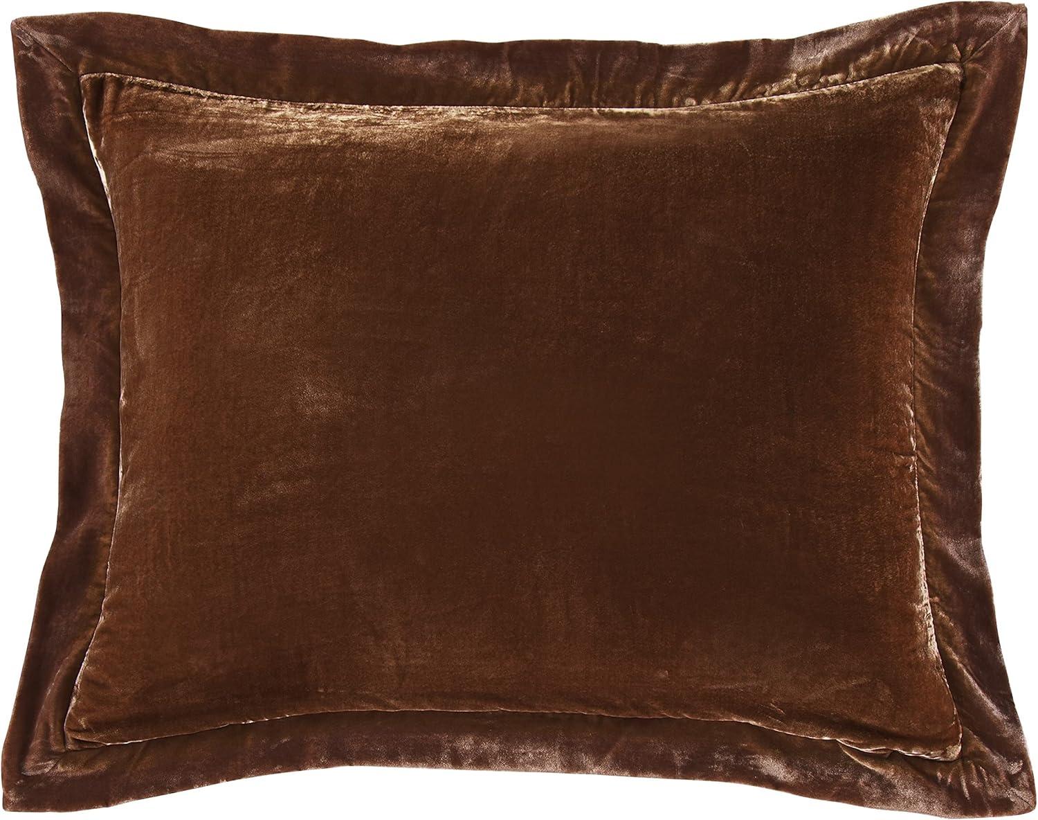 HiEnd Accents Stella Faux Silk Velvet Flanged Romantic Western 27x39 inch Dutch Euro Pillow