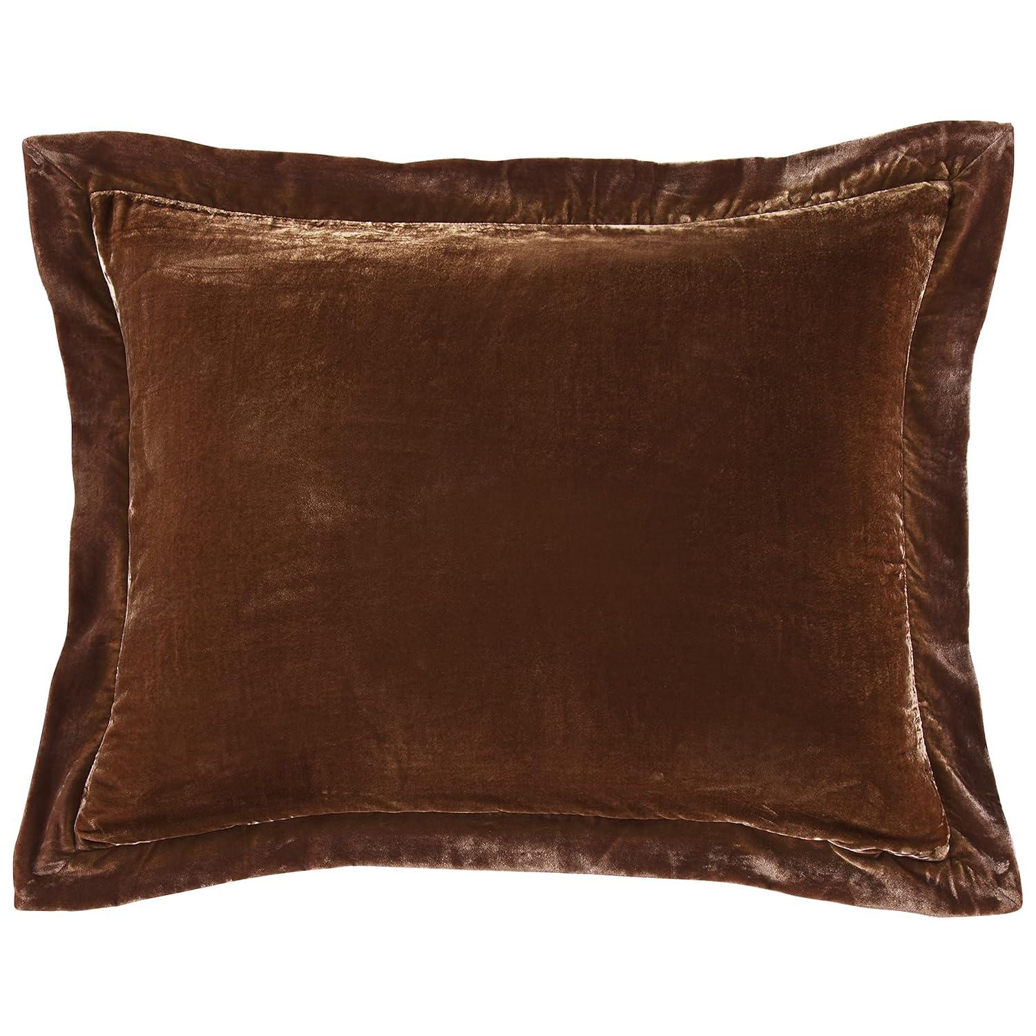 HiEnd Accents Stella Faux Silk Velvet Flanged Romantic Western 27x39 inch Dutch Euro Pillow
