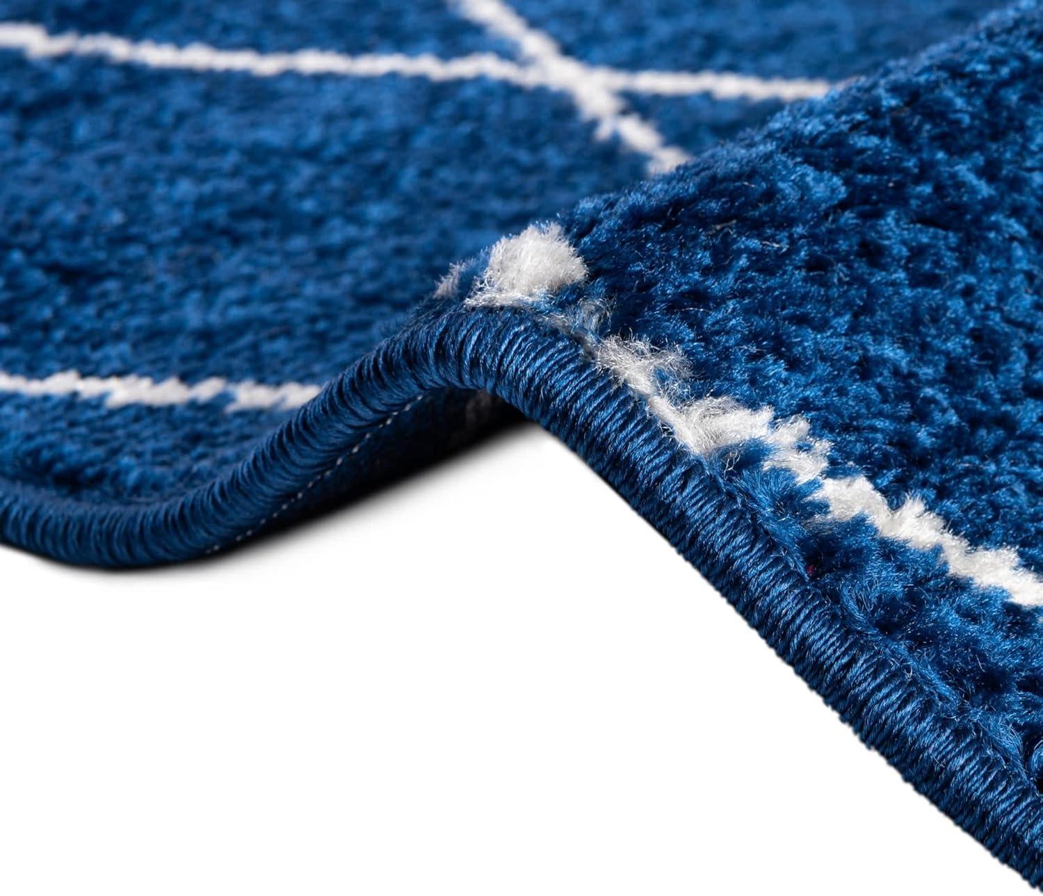 Unique Loom 10' 0 x 13' 0 Trellis Frieze Geometric Navy Blue Area Rug
