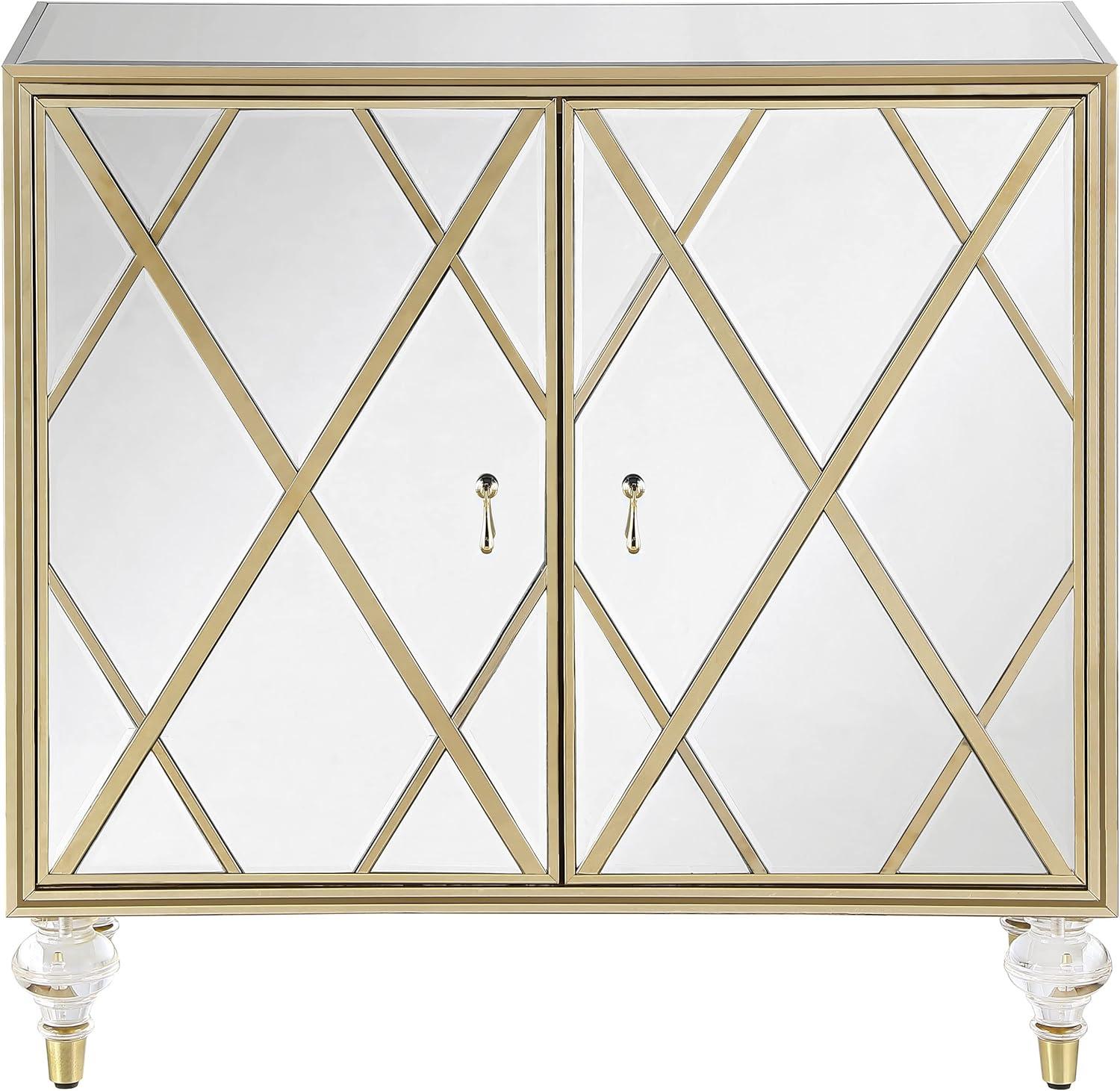 Coaster Astilbe 2-door Wood Accent Cabinet Mirror and Champagne