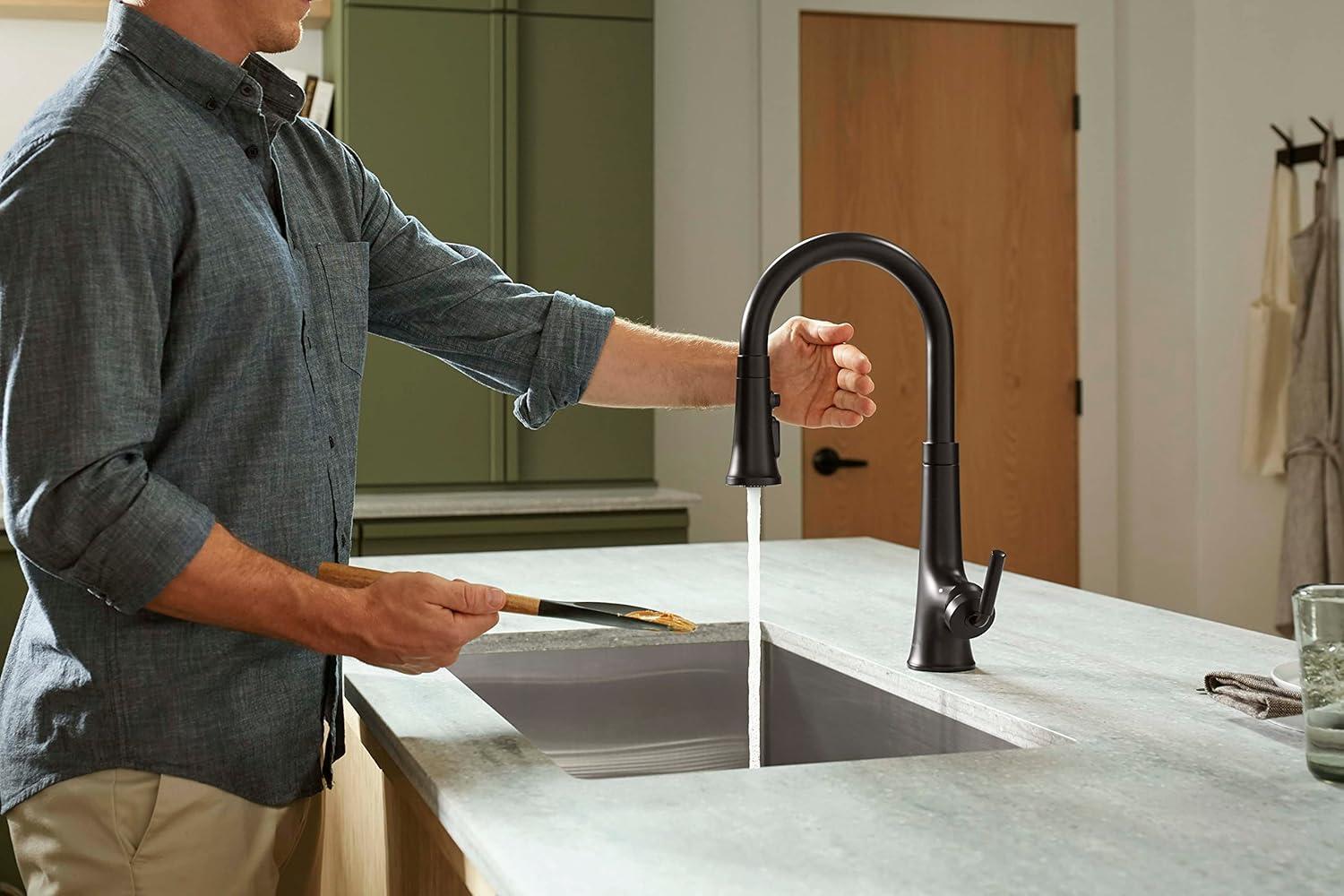 Tone Touchless Pull-Down Kitchen Sink Faucet with Three-Function Sprayhead