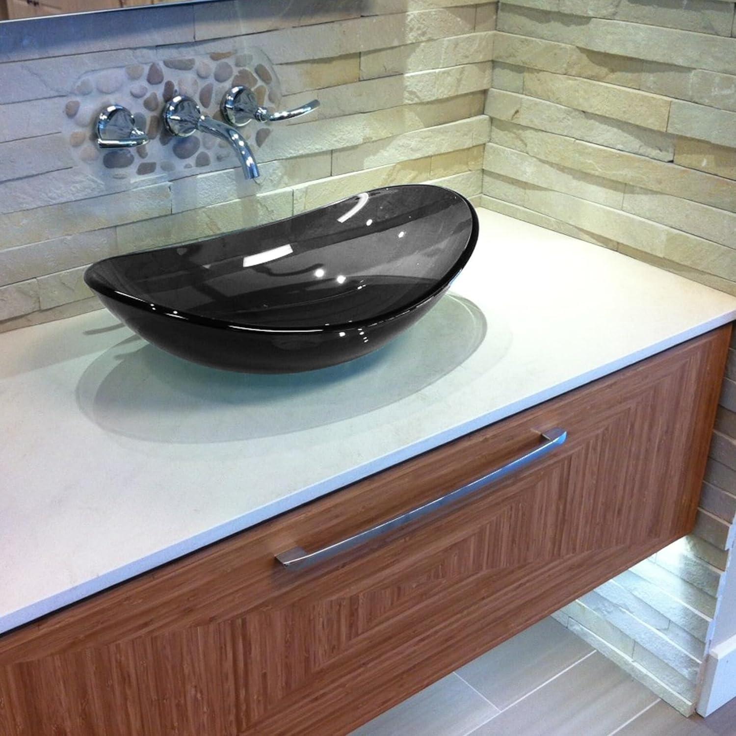 Novatto Glass Oval Bathroom Sink