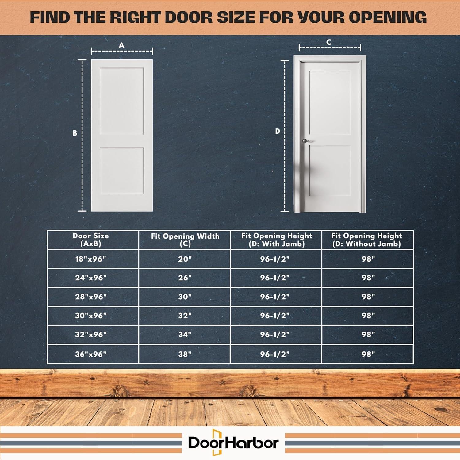 30" x 96" Interior Door Slab Only, 2-Panel Shaker Design, No Pre-Drilled Holes, White Primed, Solid Core, for Sliding, Swing, Barn, Bifold, or Pocket Door Applications (Not Prehung)