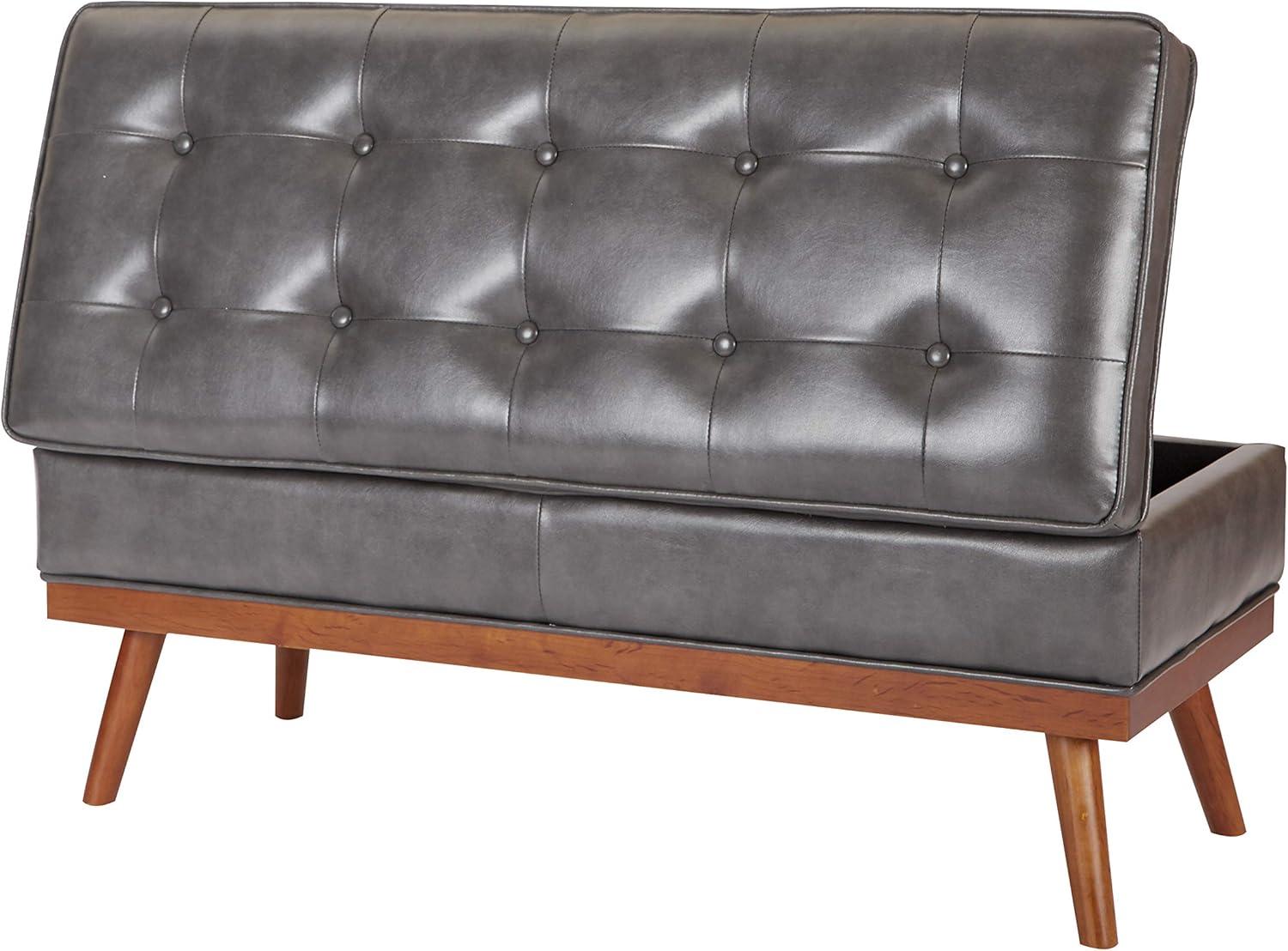 Katheryn Storage Bench Green - OSP Home Furnishings: Mid-Century Modern Ottoman, Plywood Frame, Polyester Upholstery