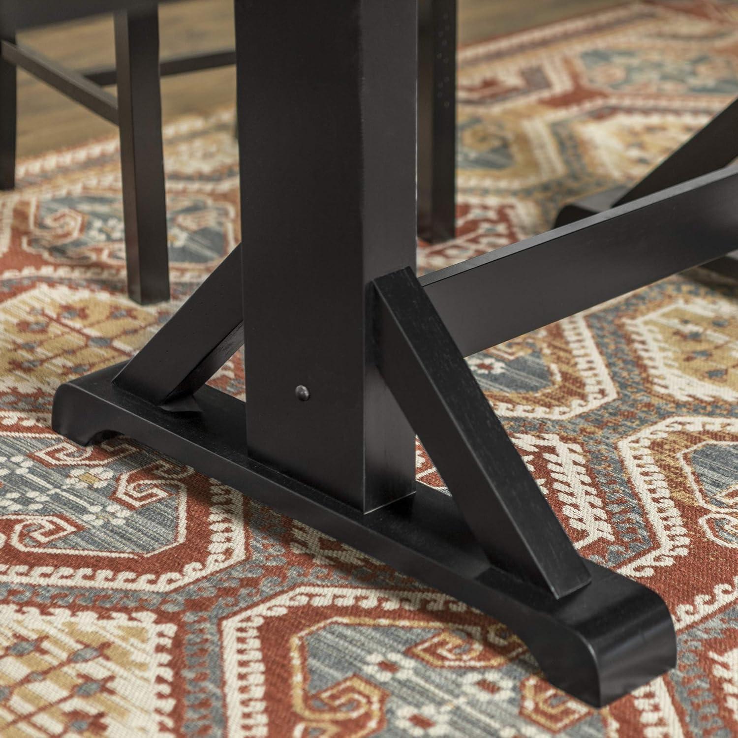 Walker Edison Modern Farmhouse Expandable Dining Table - Antique Black