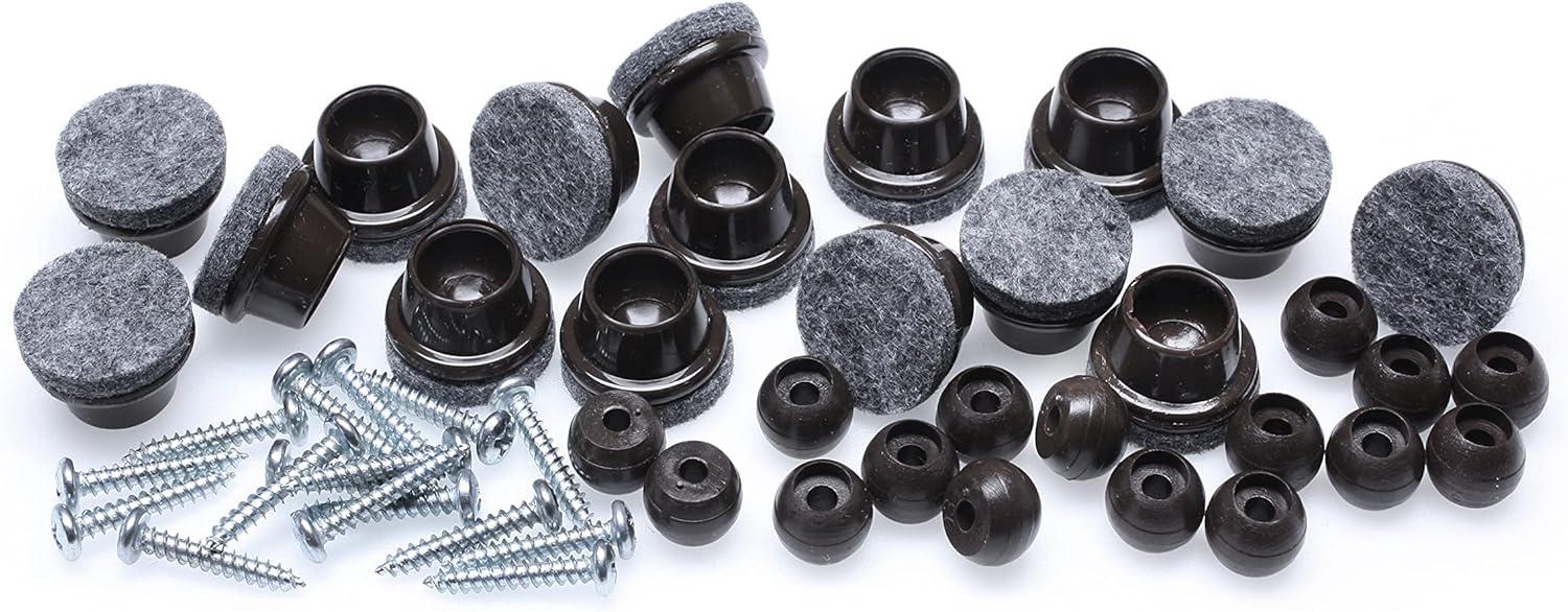 Slipstick Gorillafelt Cb259 Swivel Glide Felt Floor Protectors (16 Chair Glides) Screw On Felt Furniture Pads For Angled Chair Legs, 1 Inch Round Glides (Set of 16)