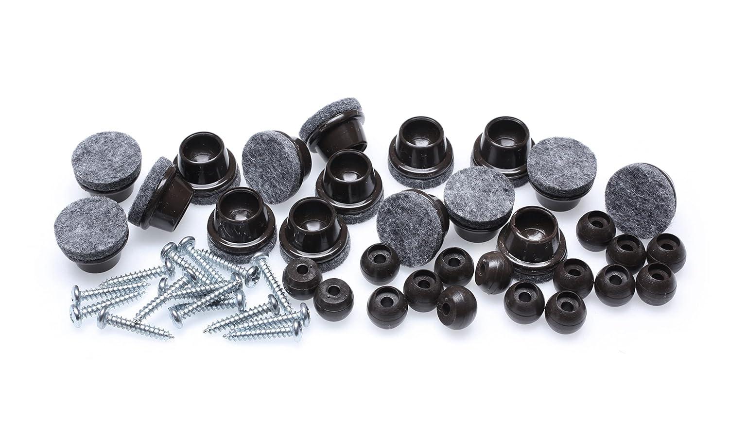 Slipstick Gorillafelt Cb259 Swivel Glide Felt Floor Protectors (16 Chair Glides) Screw On Felt Furniture Pads For Angled Chair Legs, 1 Inch Round Glides (Set of 16)