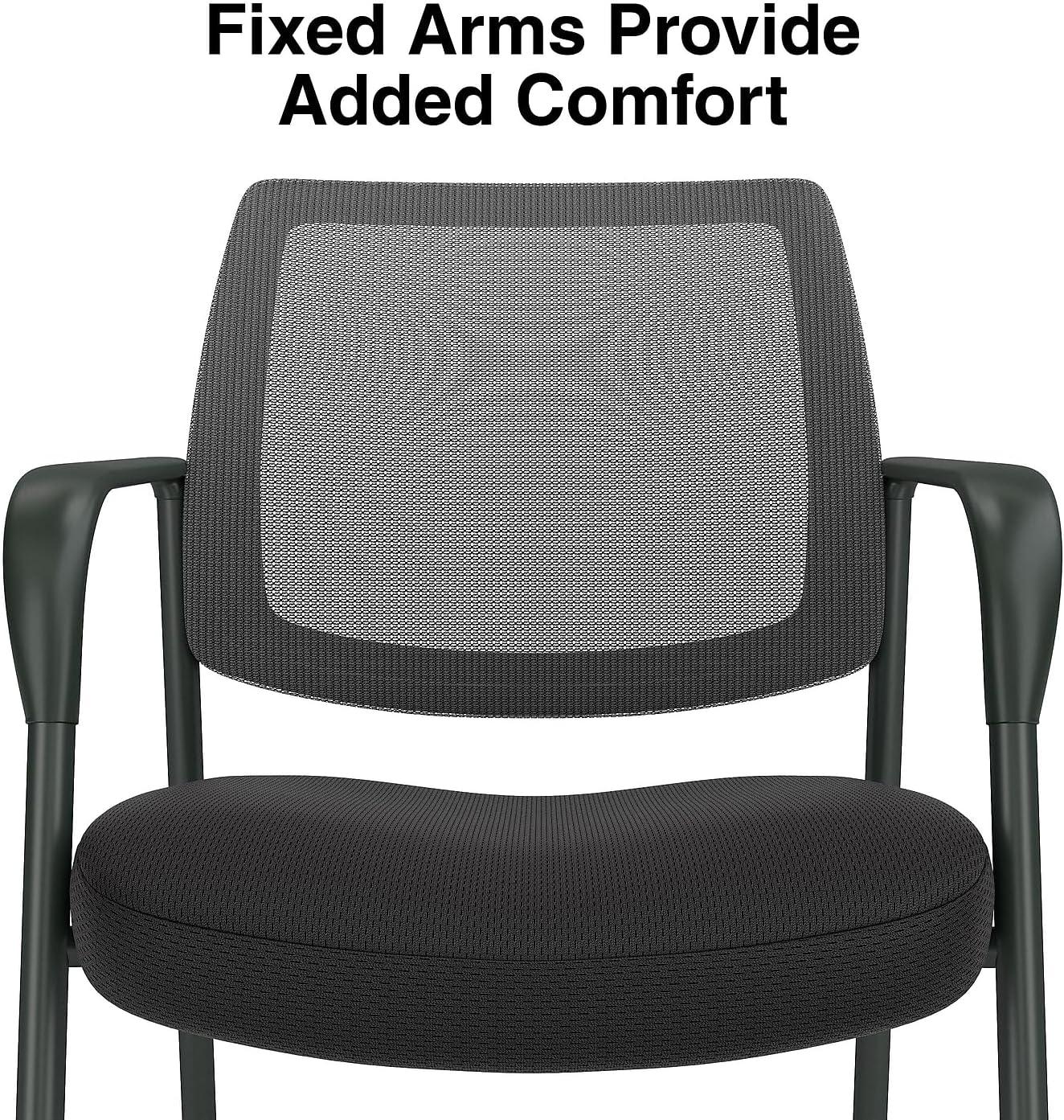 Union & Scale Essentials Mesh/Fabric Guest Chair Black (UN61297-CC)