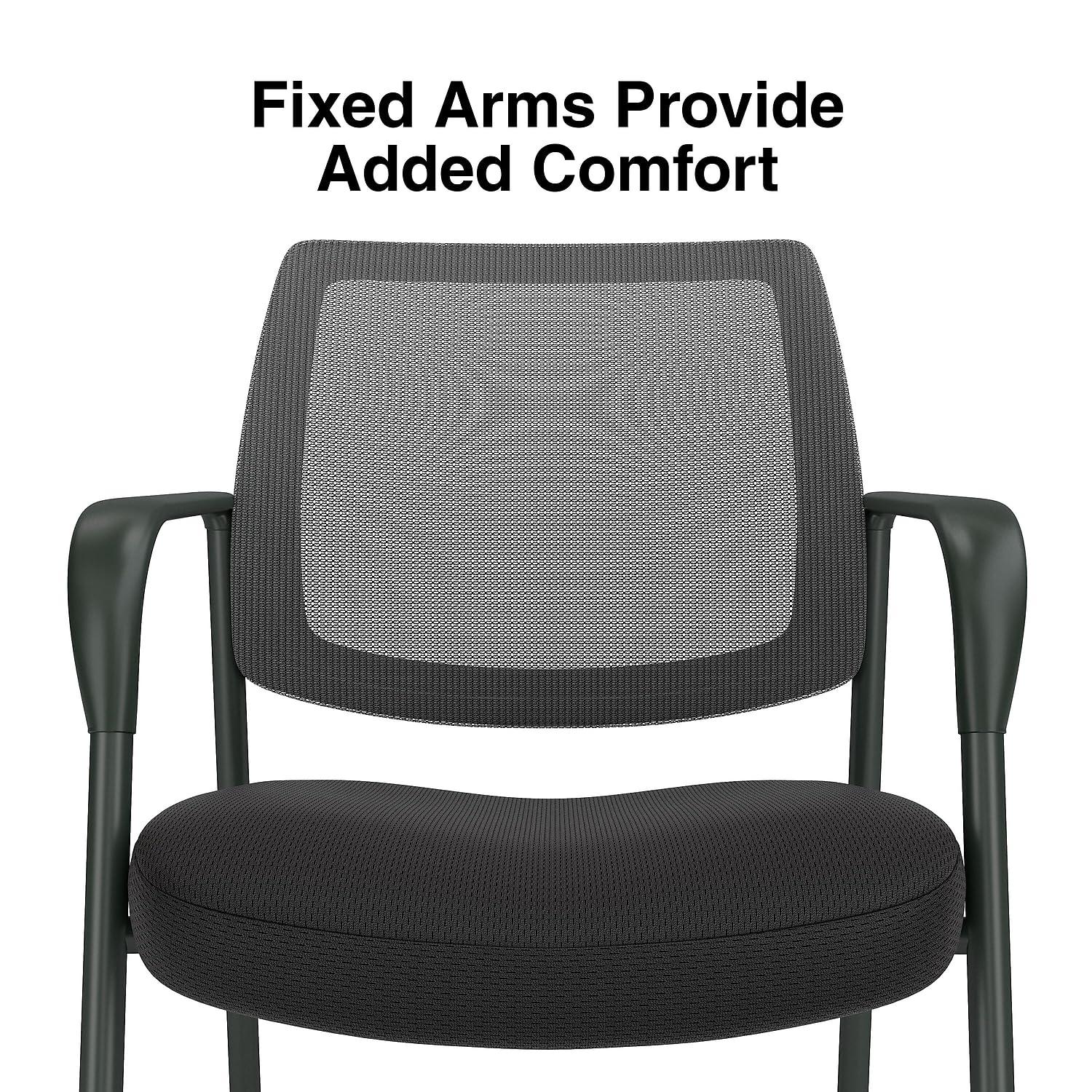 Union & Scale Essentials Mesh/Fabric Guest Chair Black (UN61297-CC)