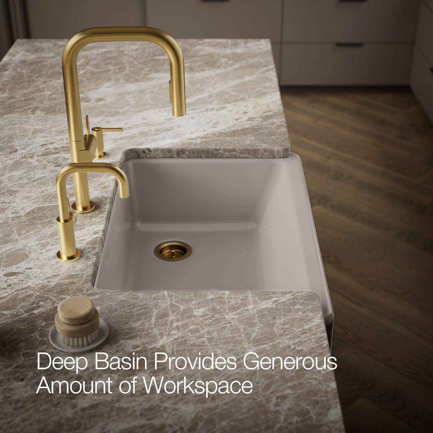 Whitehaven® 33" x 22" Self-Trimming Under-Mount Single-Bowl Kitchen Sink with Tall Apron