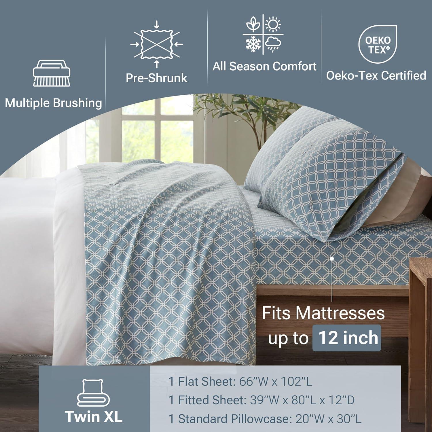 Madison Park Cozy Flannel 100% Cotton Sheet Set