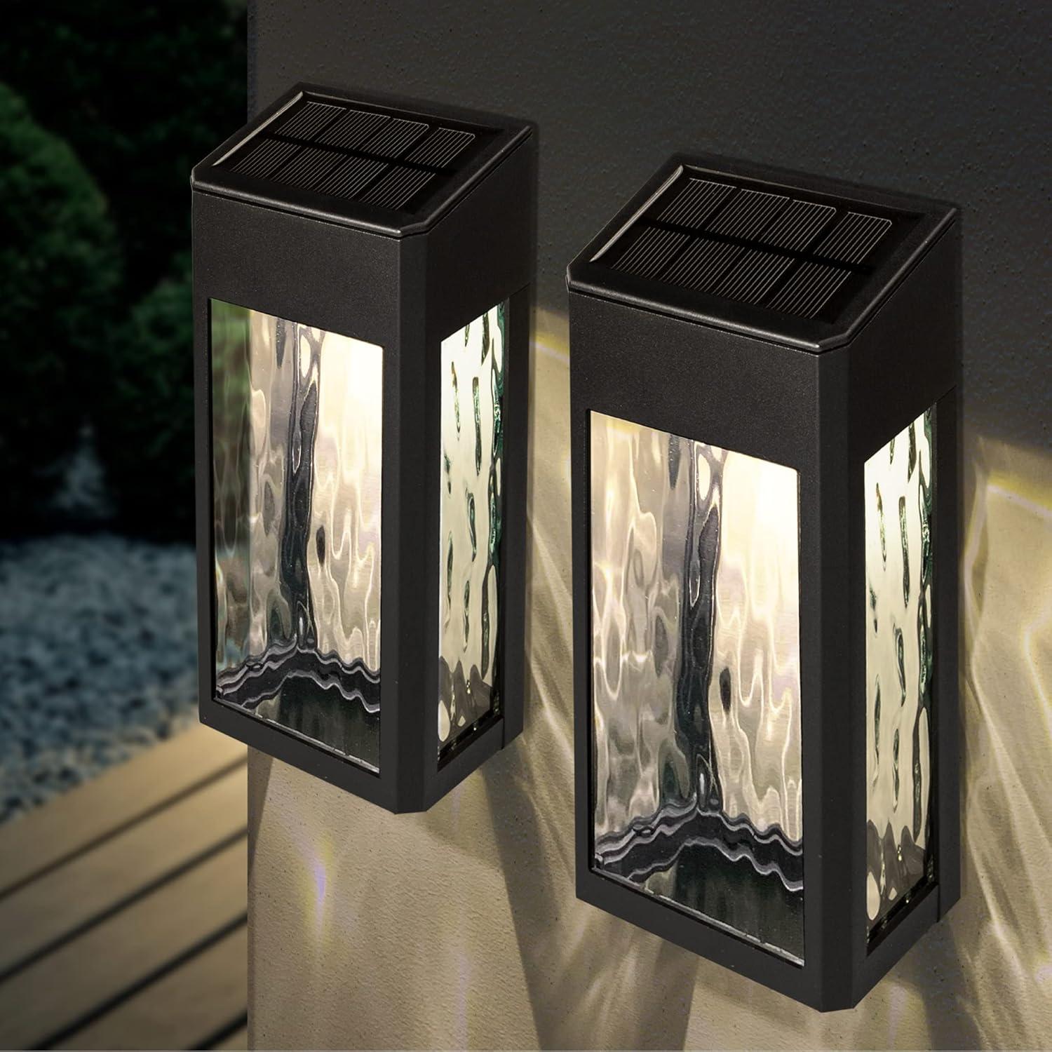 Classy Caps Black Powder Coated Aluminum Solar Powered Integrated LED Metal Deck Light (Set of 2)