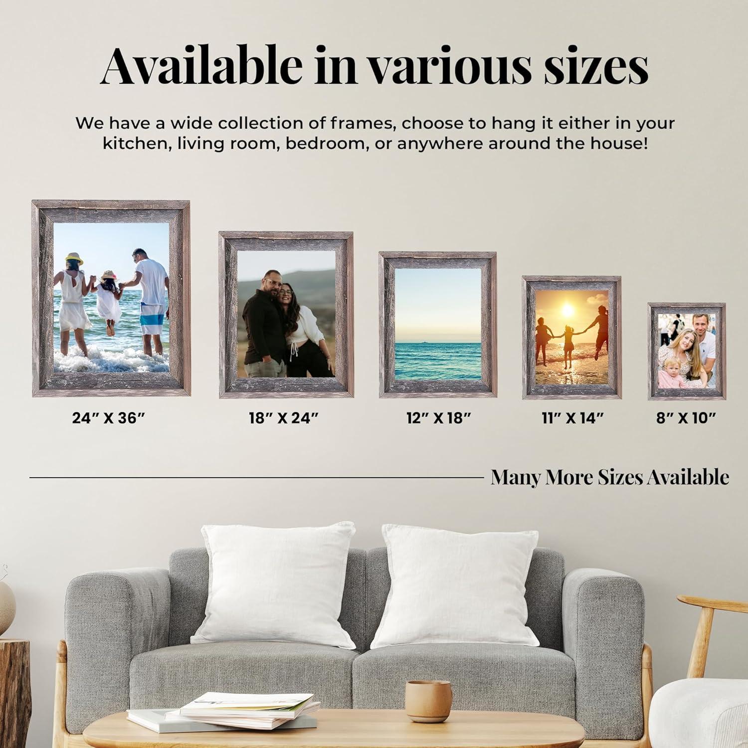 Millwood Pines Kattan Weathered Gray Wood Beveled Picture Frame