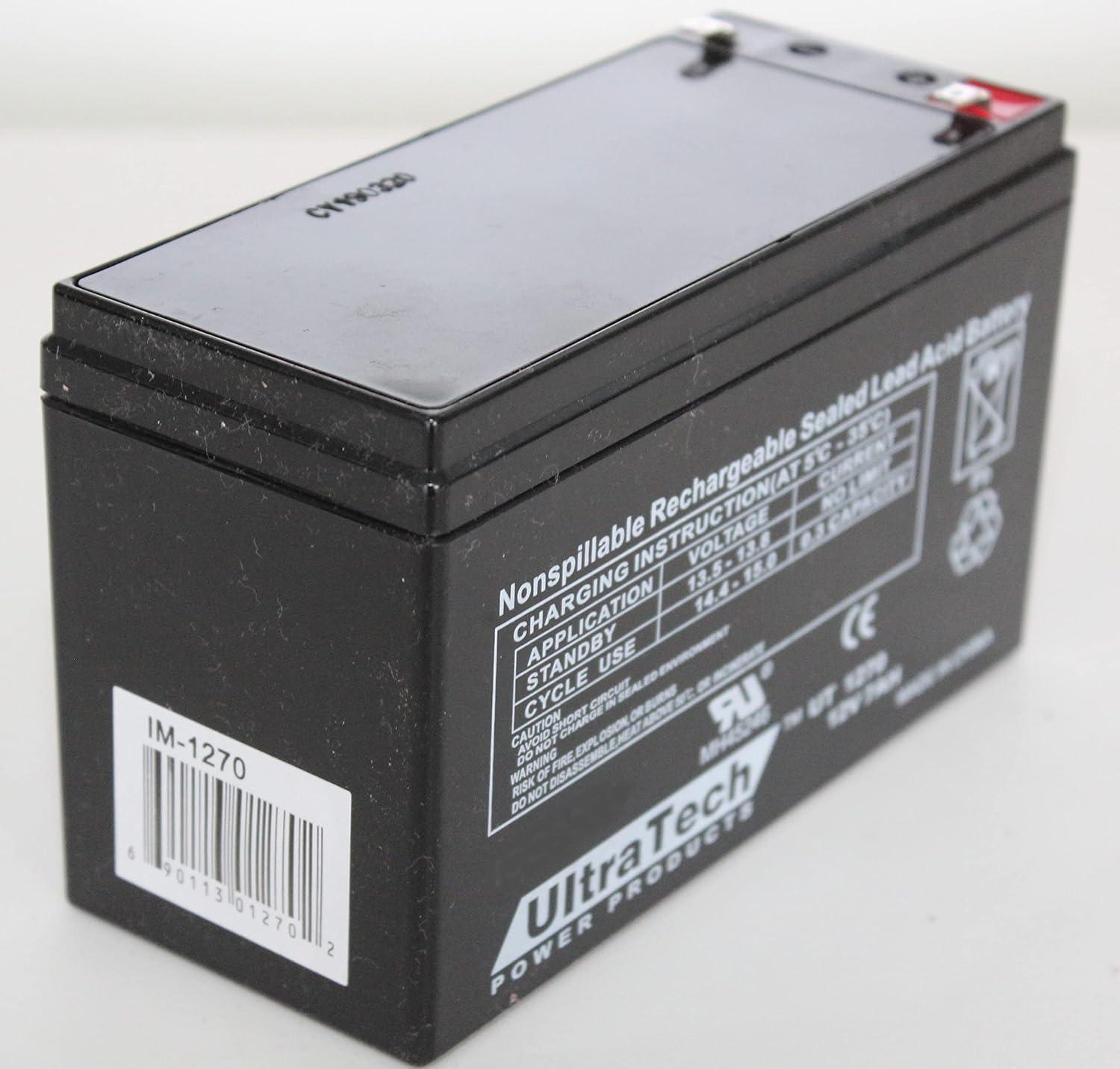 UltraTech UT1270 / UT-1272-F1 12V 7 Ah Sealed Lead Acid Alarm Battery UT-1270 UT-1272-F1