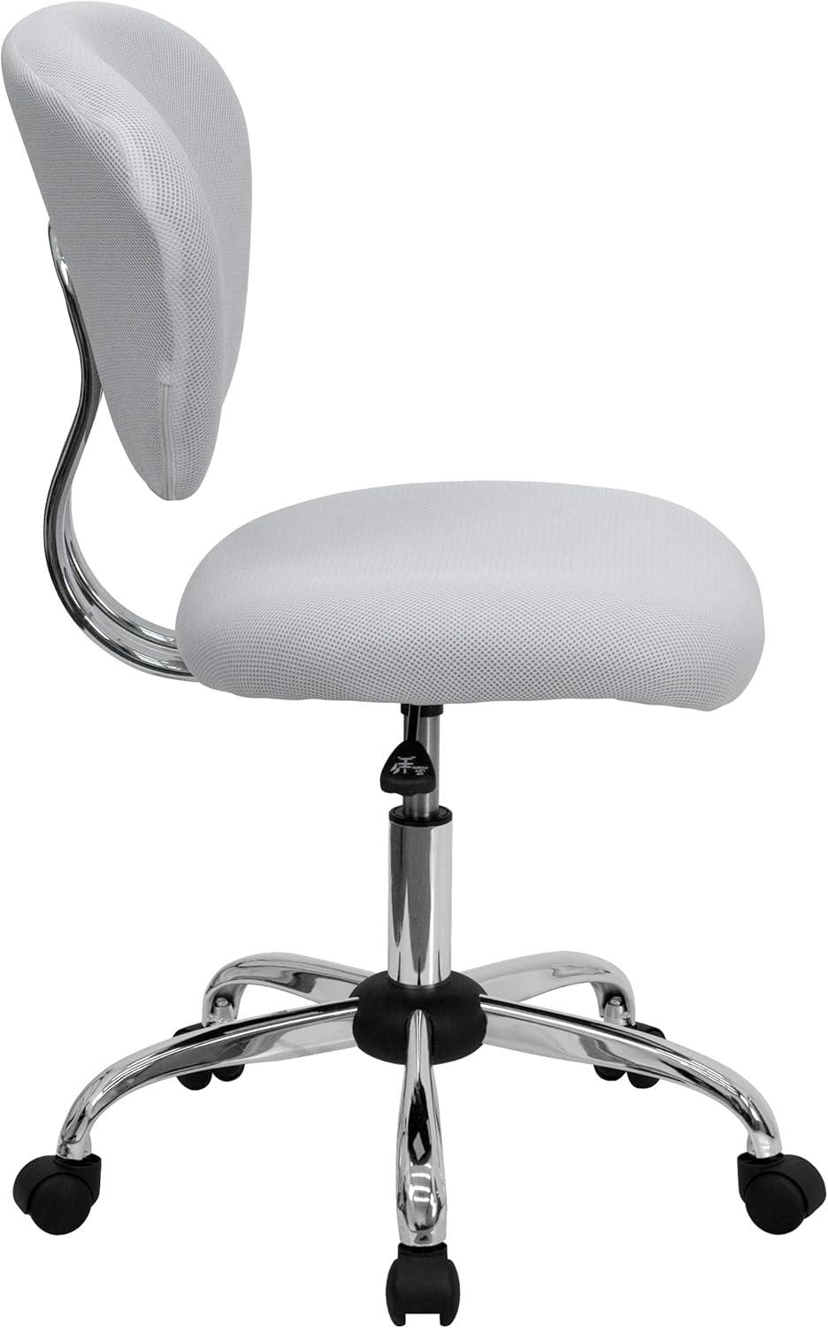 Emma and Oliver Mid-Back Mesh Padded Swivel Task Office Chair with Chrome Base