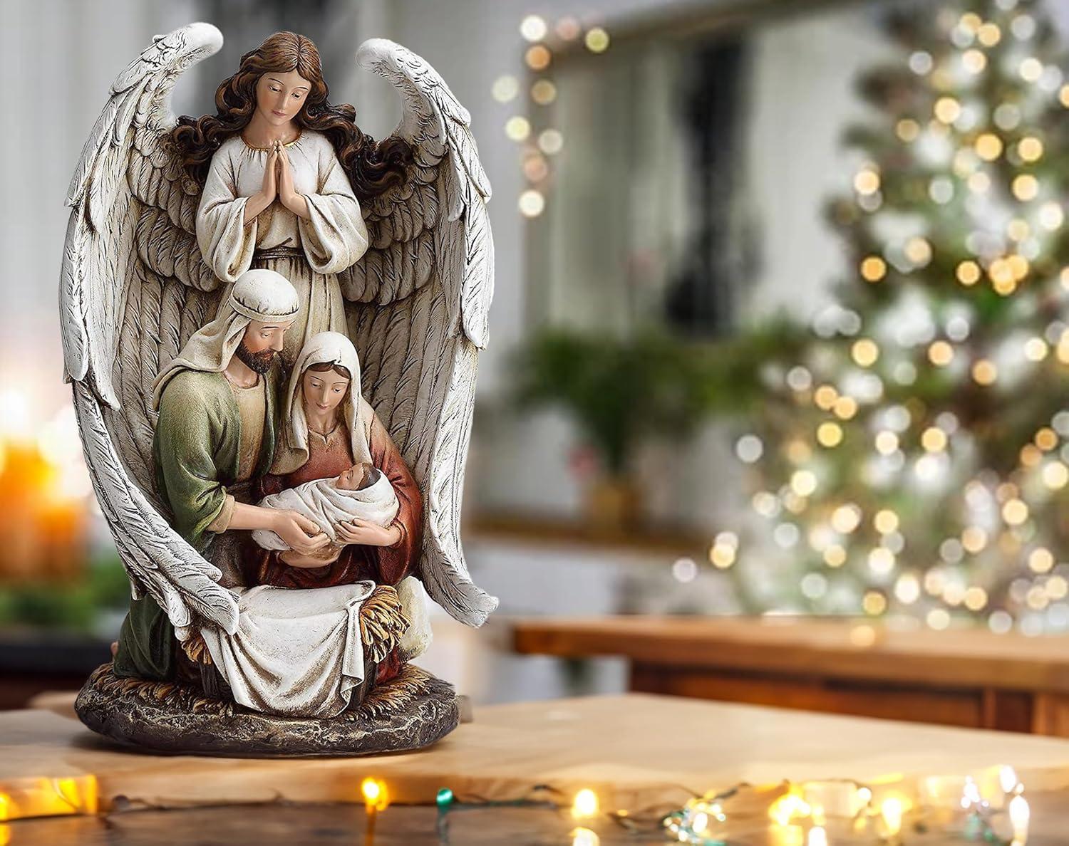 Guardian Angel with Holy Family Figure