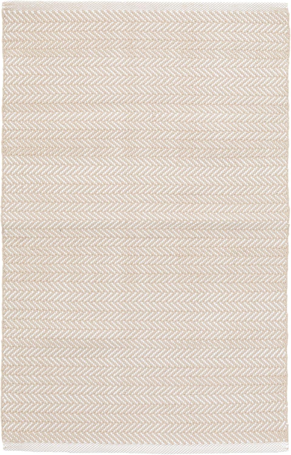 Herringbone Linen/White Handwoven Indoor/Outdoor Rug