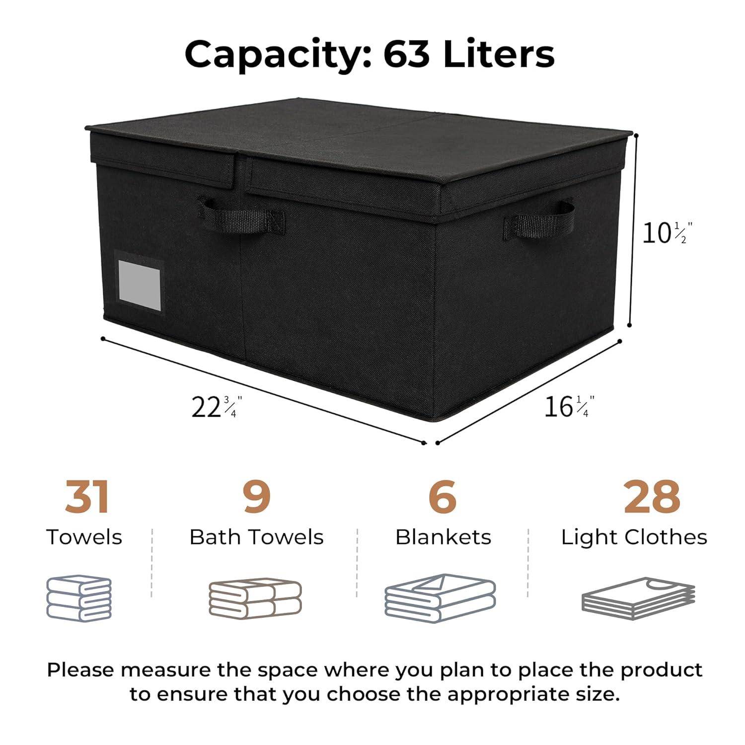 GRANNY SAYS Fabric Storage Bin with Lid, Decorative Storage Box, Extra Large Storage Baskets, Closet Organizer, Gray, 1-Pack