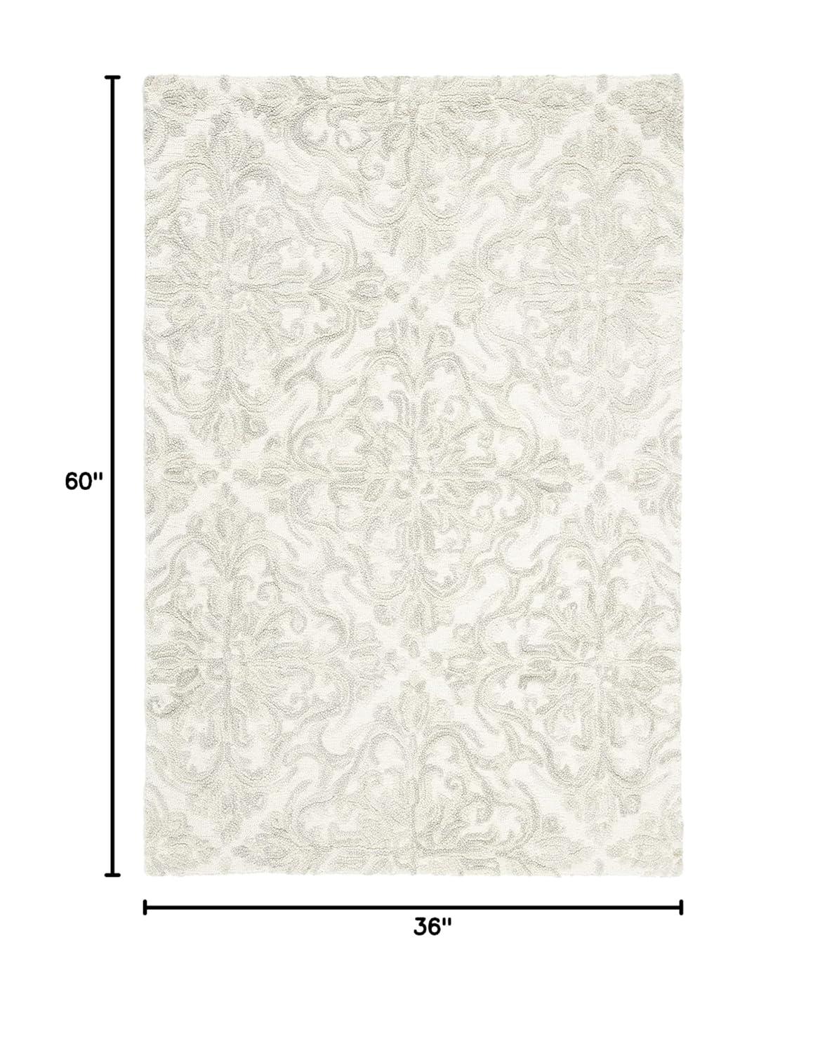 Blossom BLM103 Hand Tufted Area Rug - Ivory/Grey - 3'x5' - Safavieh.