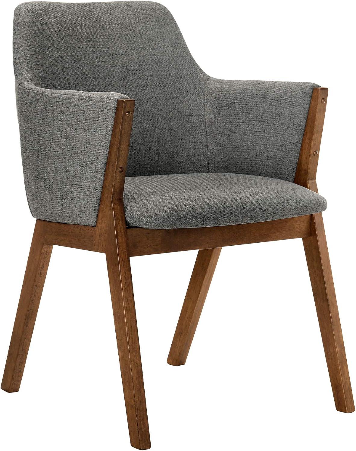 Armen Living Renzo 18" Wood Dining Side Chairs in Charcoal/Walnut (Set of 2)