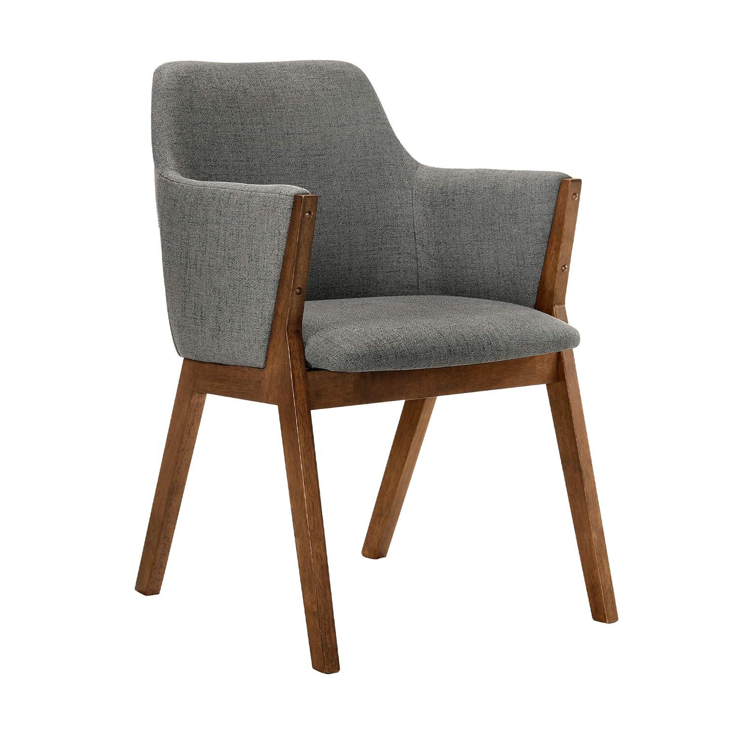 Armen Living Renzo 18" Wood Dining Side Chairs in Charcoal/Walnut (Set of 2)