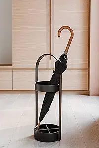 Bellwood Resin-Based Water-Resistant Umbrella Stand with Wood Veneer