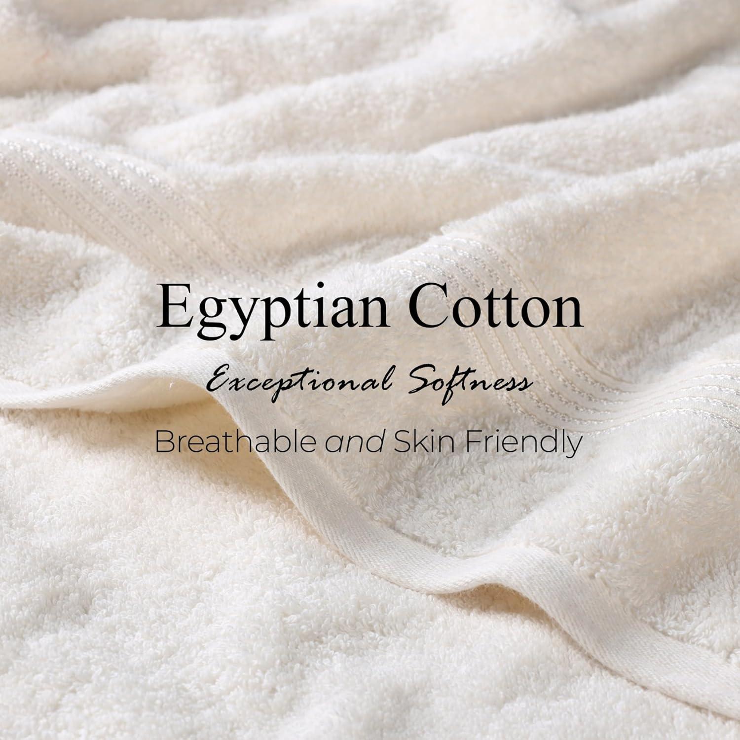 Superior Heritage Certified Egyptian Cotton Plush Absorbent Luxury Bath Towel (Set of 2)