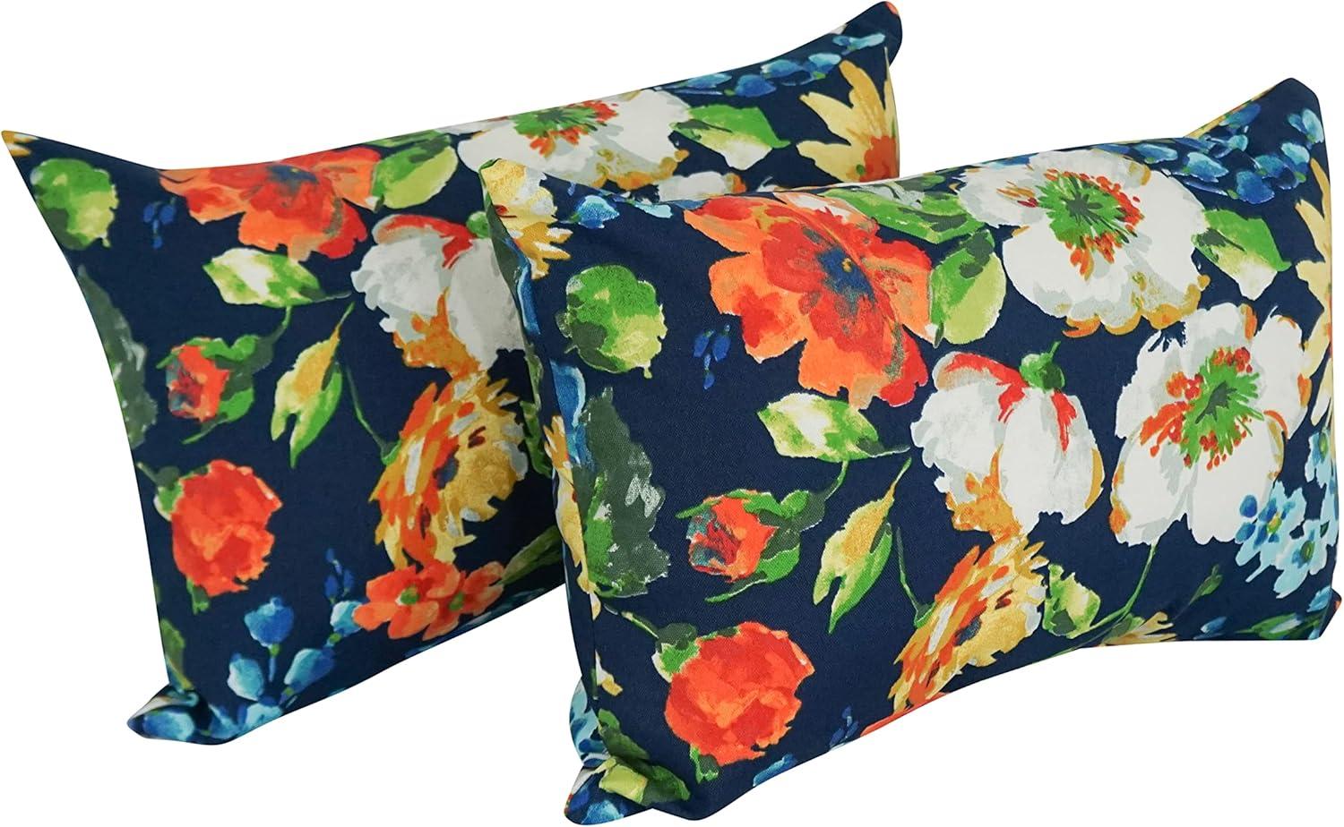 Blazing Needles 9911-S2-REO-59 12 x 20 in. Rectangular Spun Poly Throw Pillows, Alfinia Fresco Caspian - Set of 2