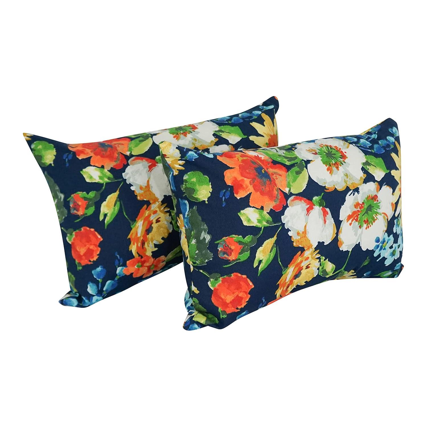 Blazing Needles 9911-S2-REO-59 12 x 20 in. Rectangular Spun Poly Throw Pillows, Alfinia Fresco Caspian - Set of 2