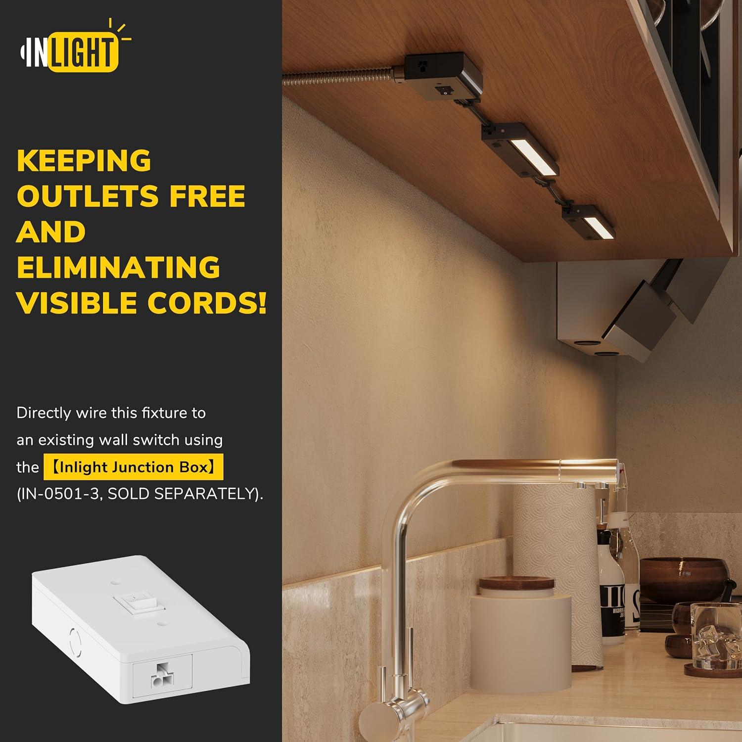 Inlight Swivel LED Under Cabinet Lighting,selectable12‘’/16‘’, 2700K/4000K, Plugged-In Only