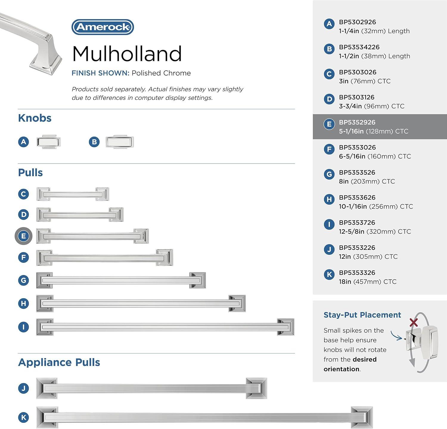 Mulholland - 5 1/16" Center to Center Bar Pull